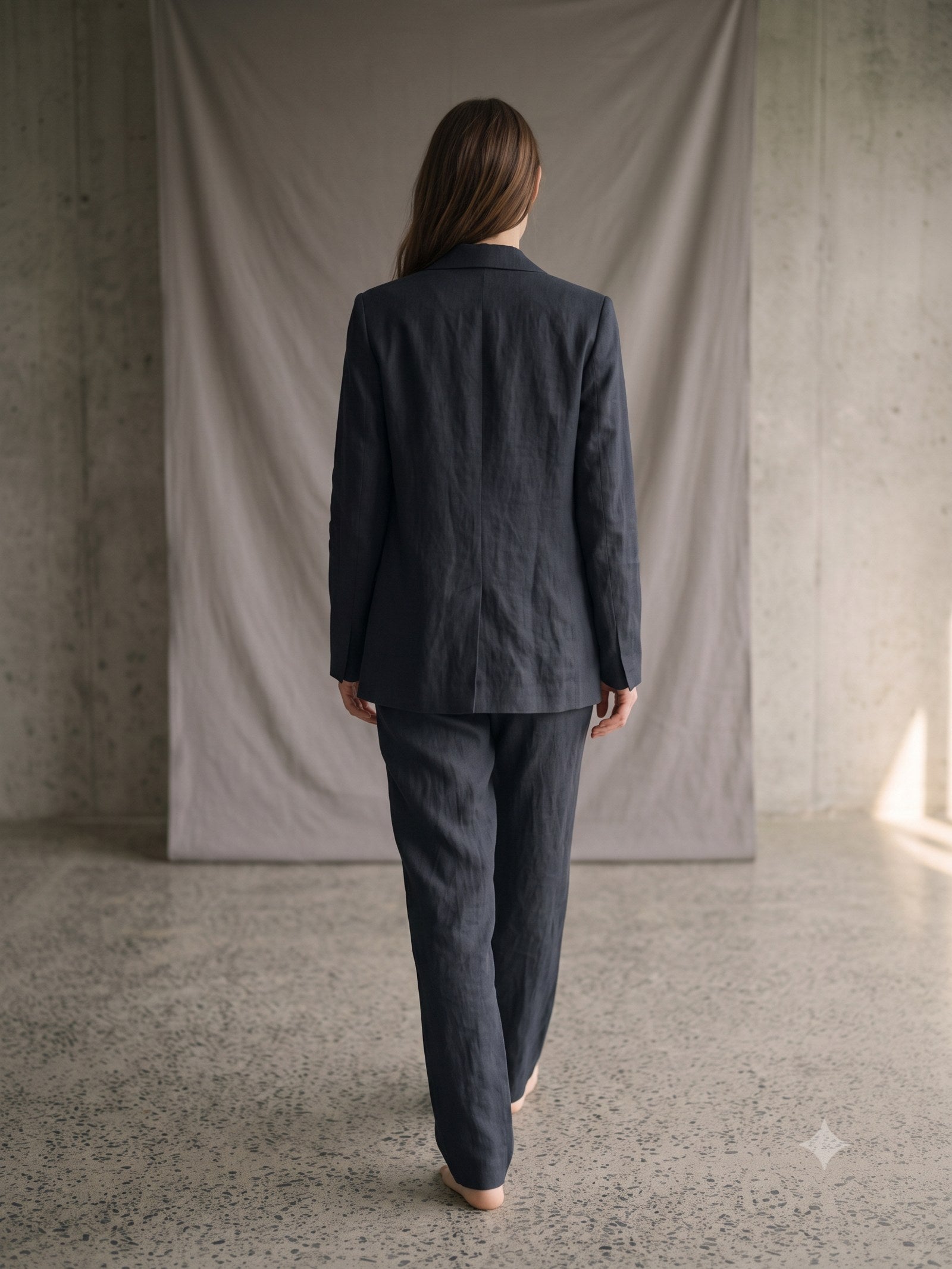 Awning Boyfriend Blazer in Ink, back