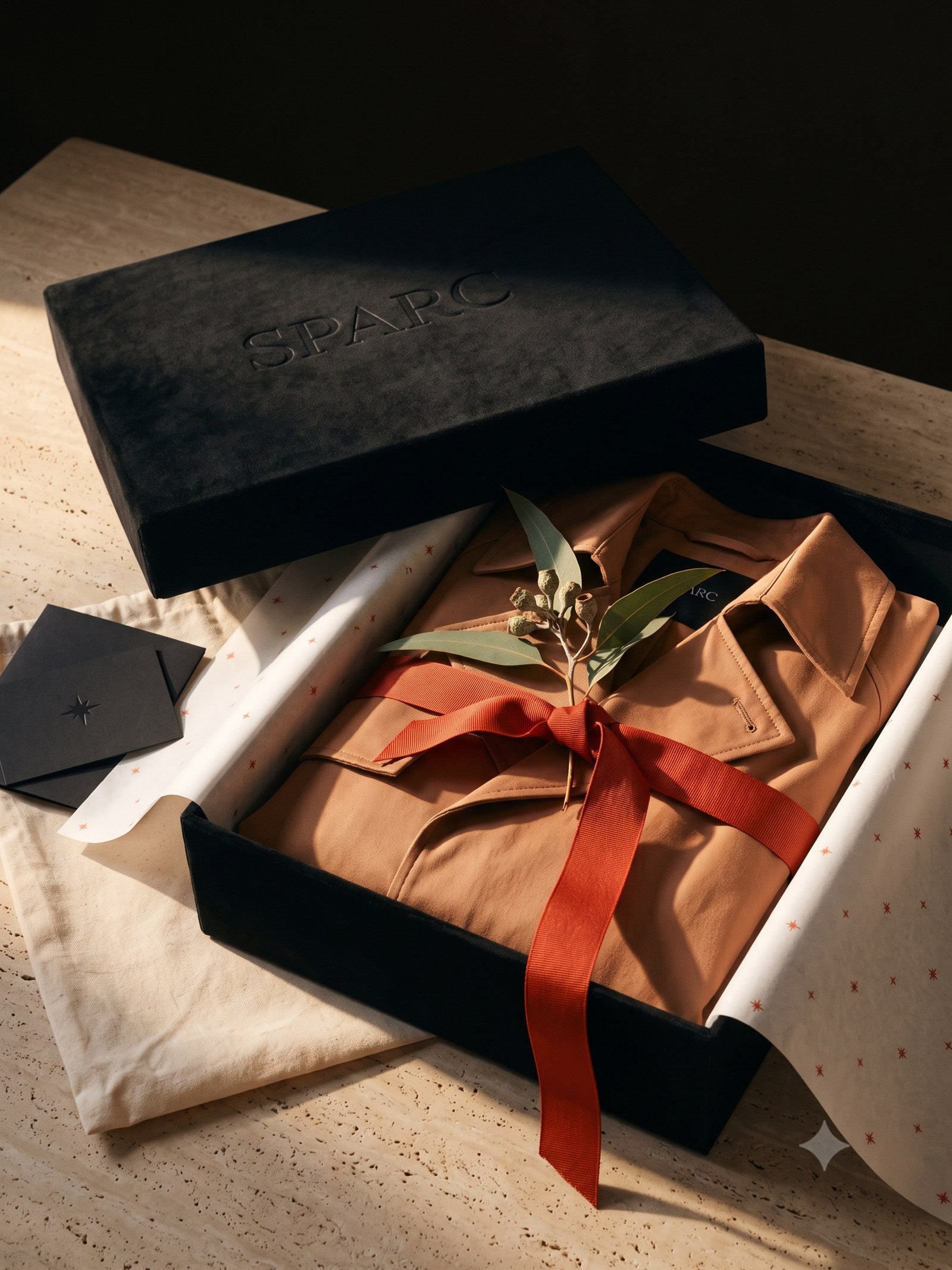 Axis Cotton Trench Coat, the box
