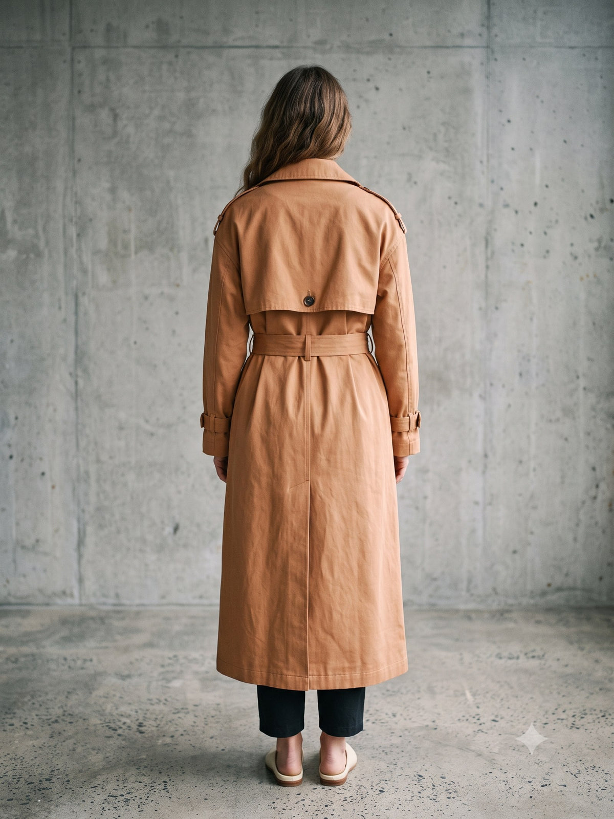 Axis Cotton Trench Coat in Stone, back