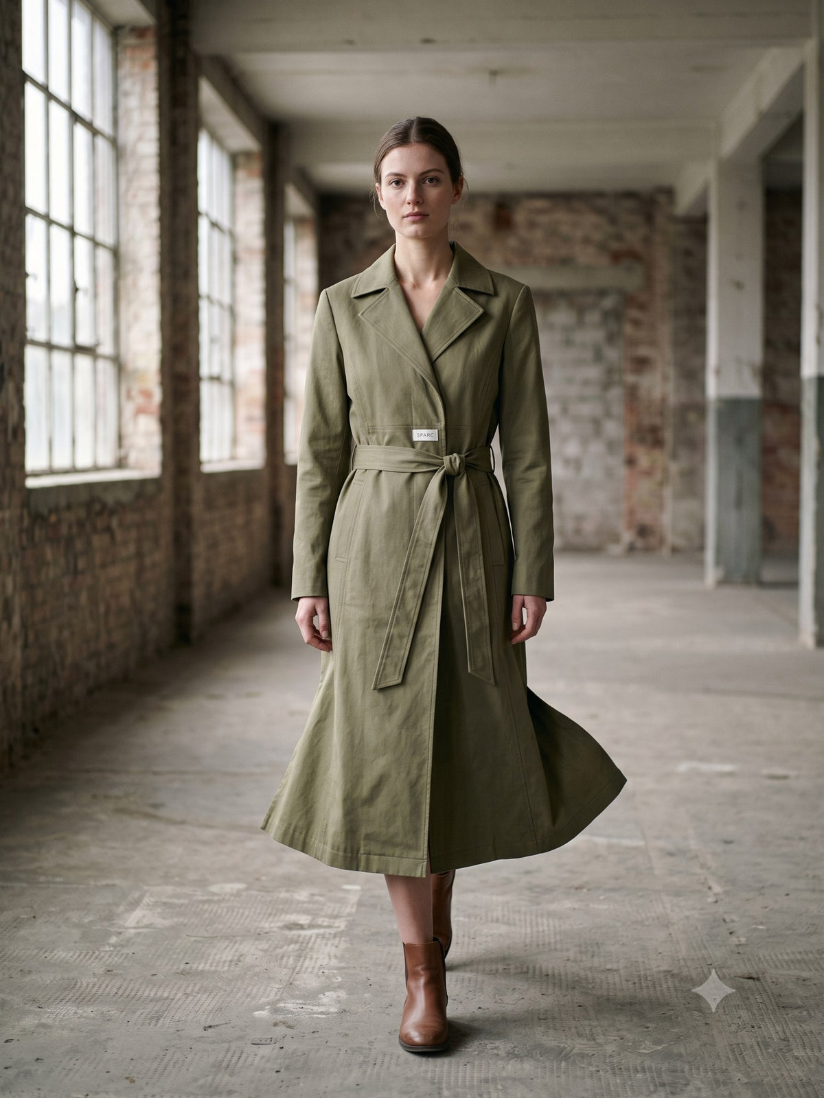 Ballast Quilted Shell Coat in Ink, in motion