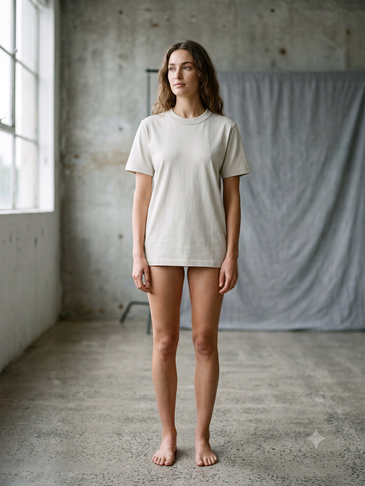 Base Organic Cotton Tee in Cloud, front