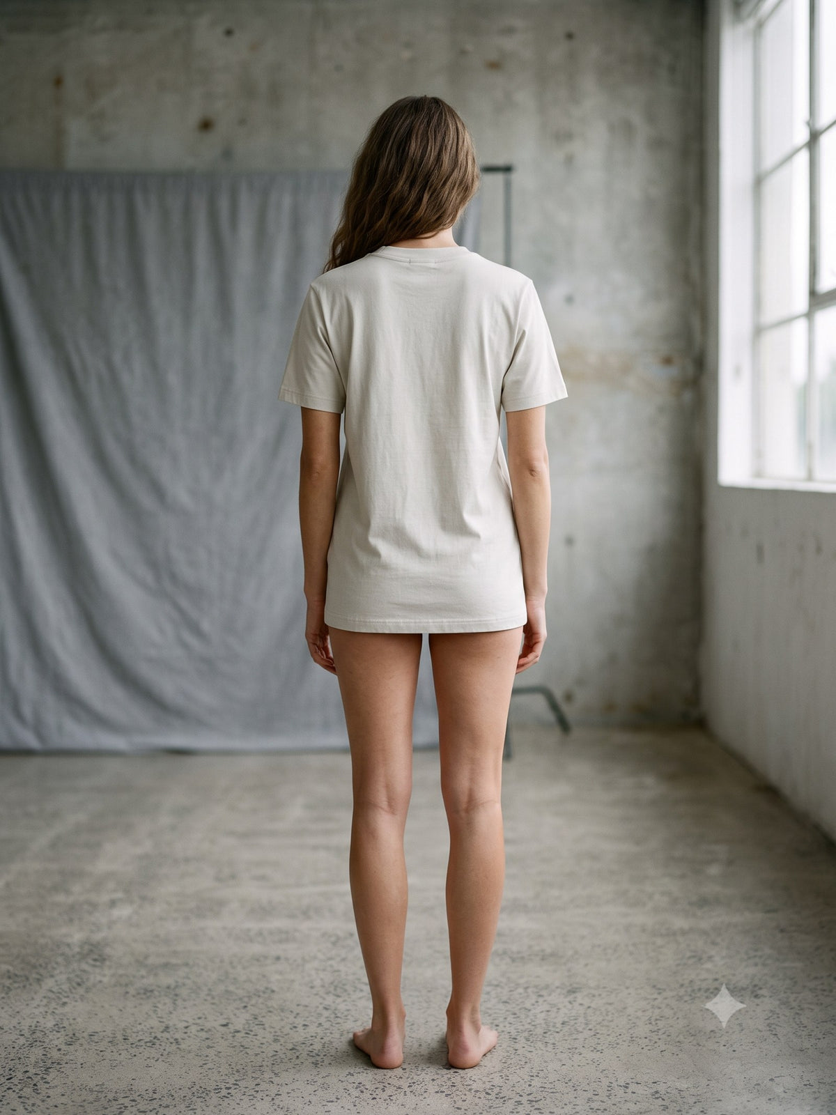 Base Organic Cotton Tee in Cloud, back
