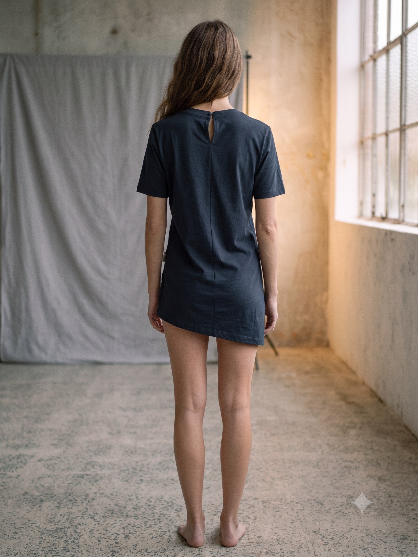 Base Organic Cotton Tee in Ink, back