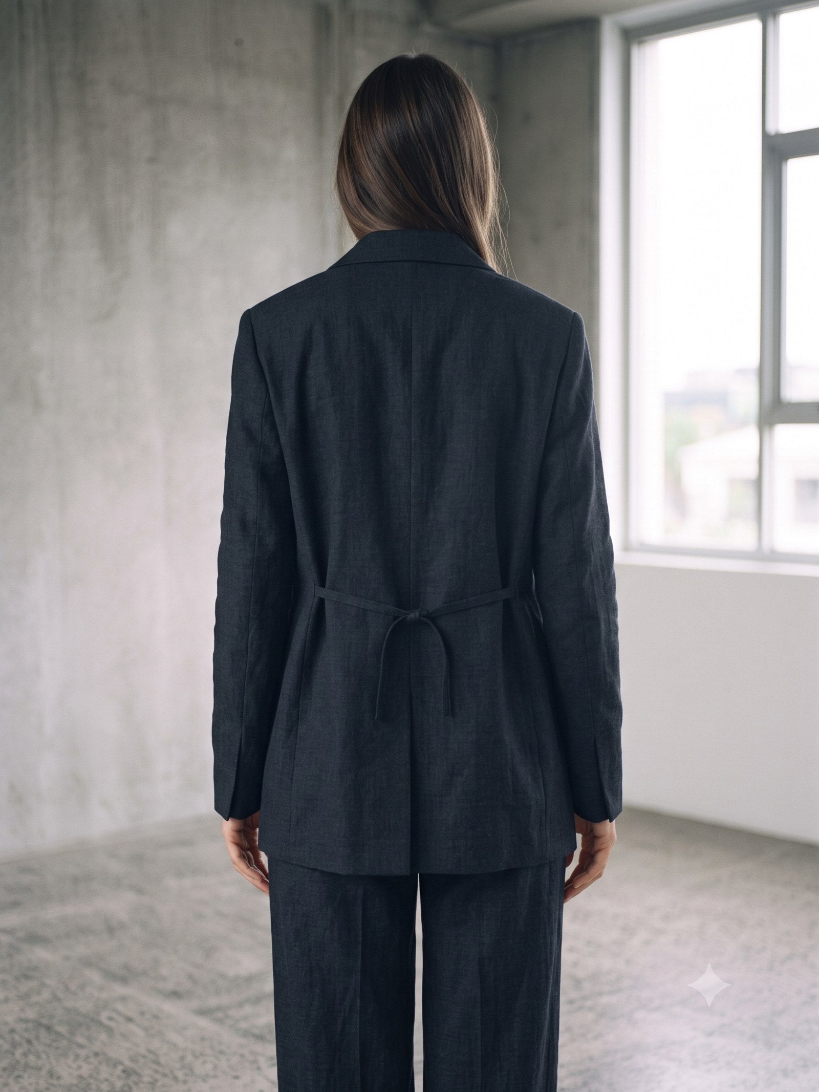 Beam Oversized Wool Blazer in Ink, back