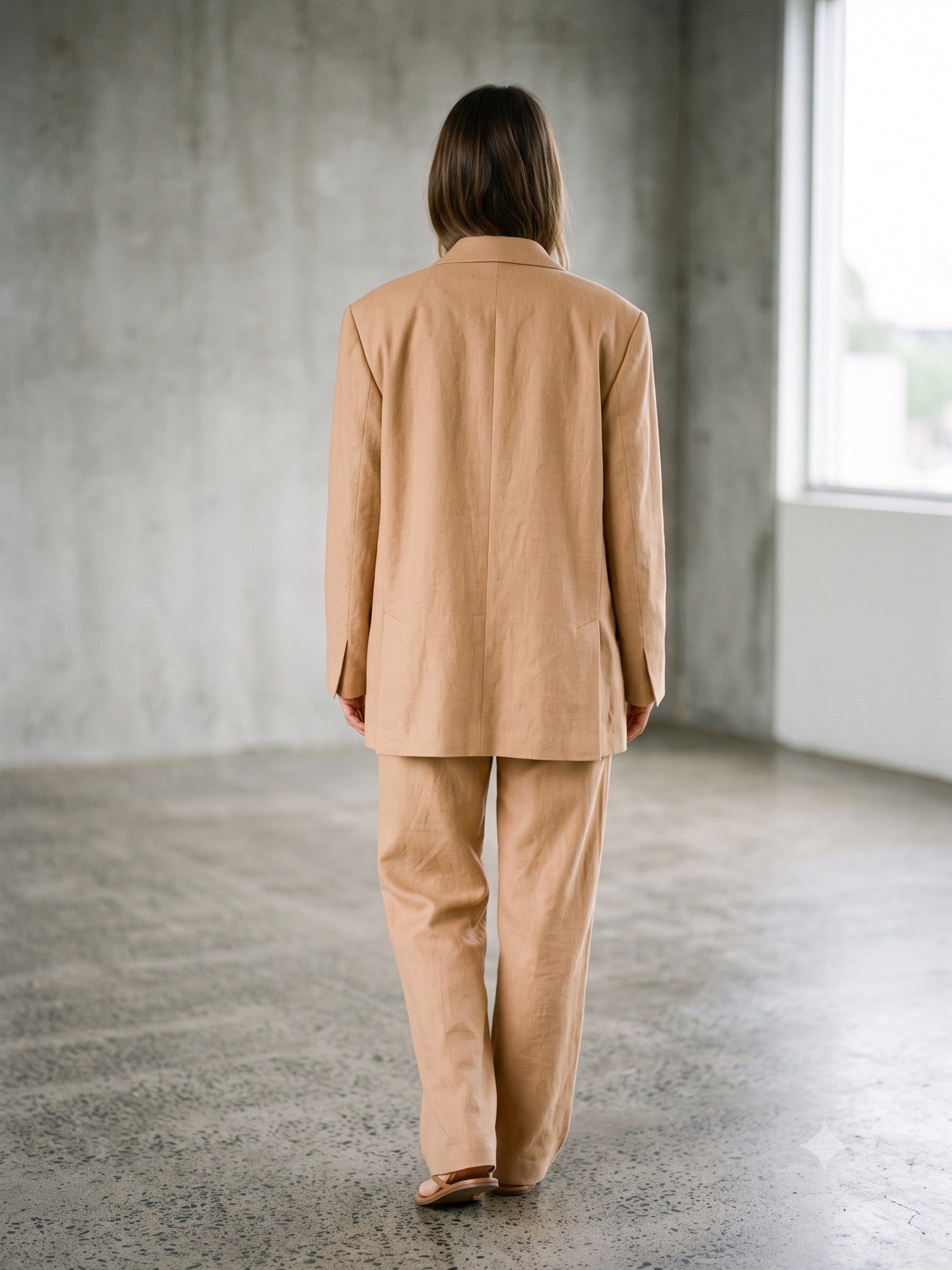 Beam Oversized Wool Blazer in Oat, back