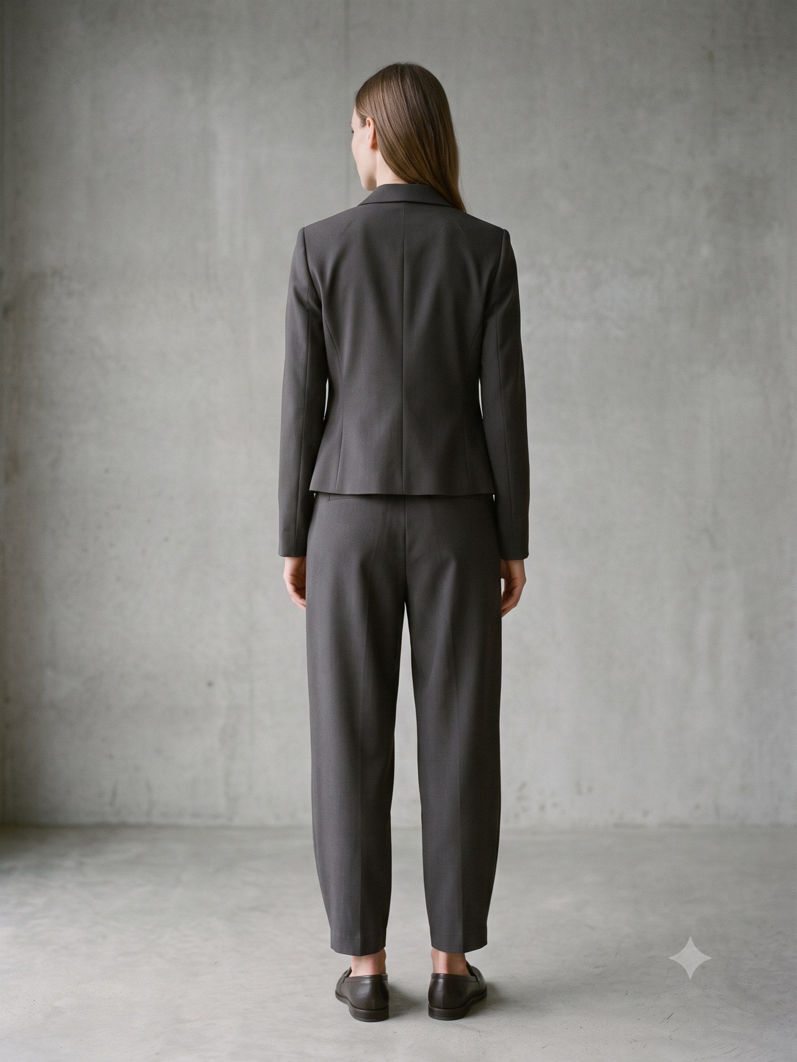 Bracket Cropped Blazer in Charcoal, back