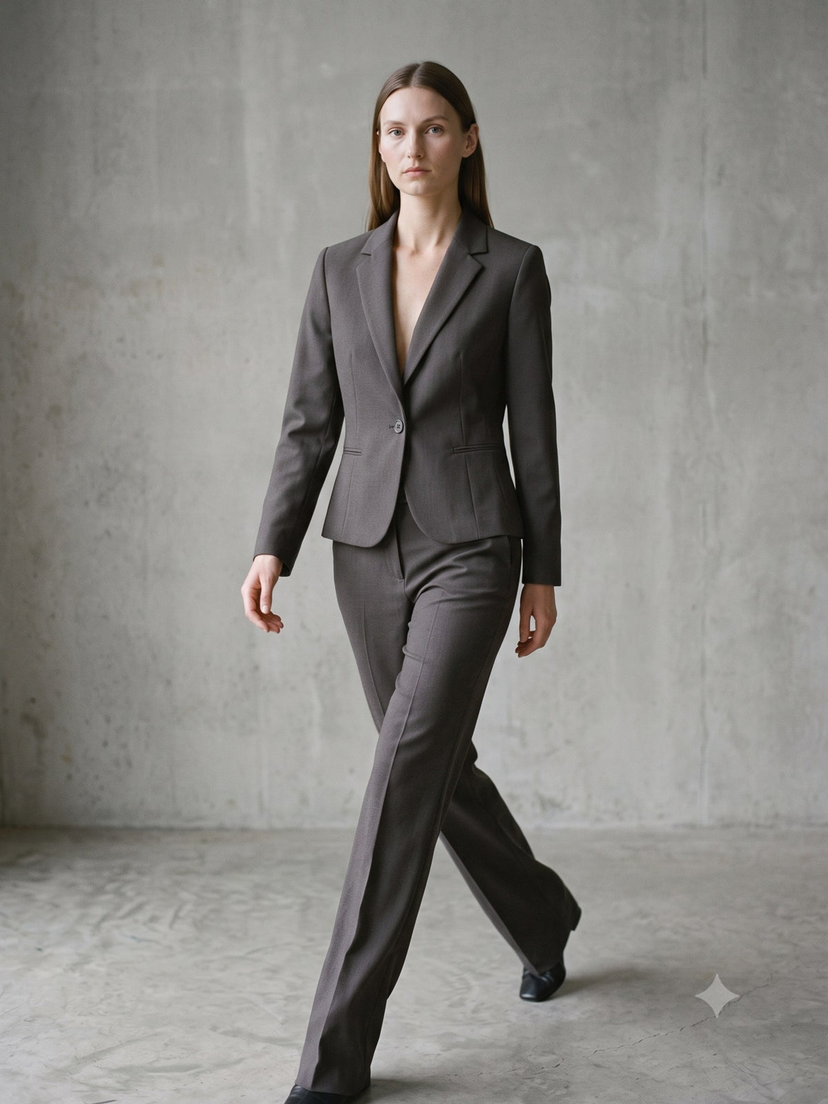 Bracket Cropped Blazer in Charcoal, in motion