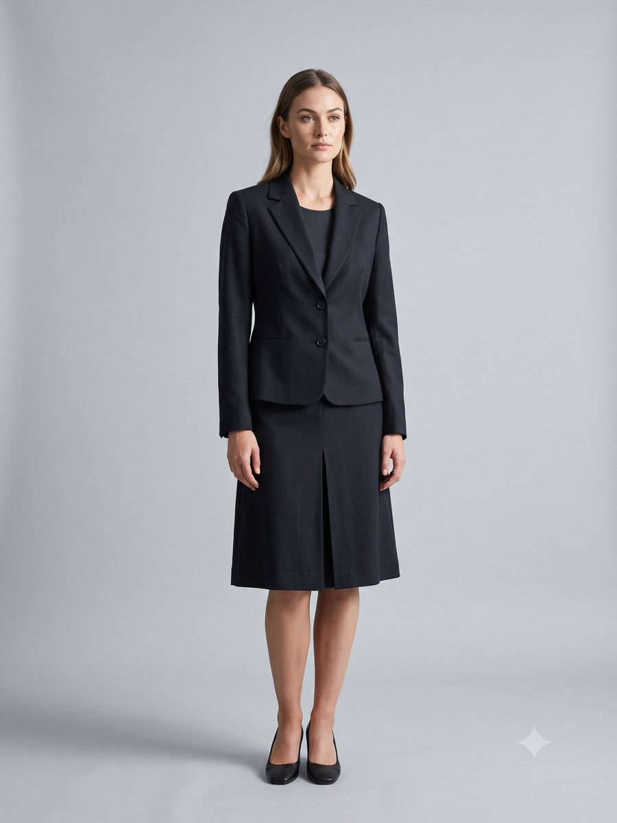 Casement Wool-Linen Skirt Suit