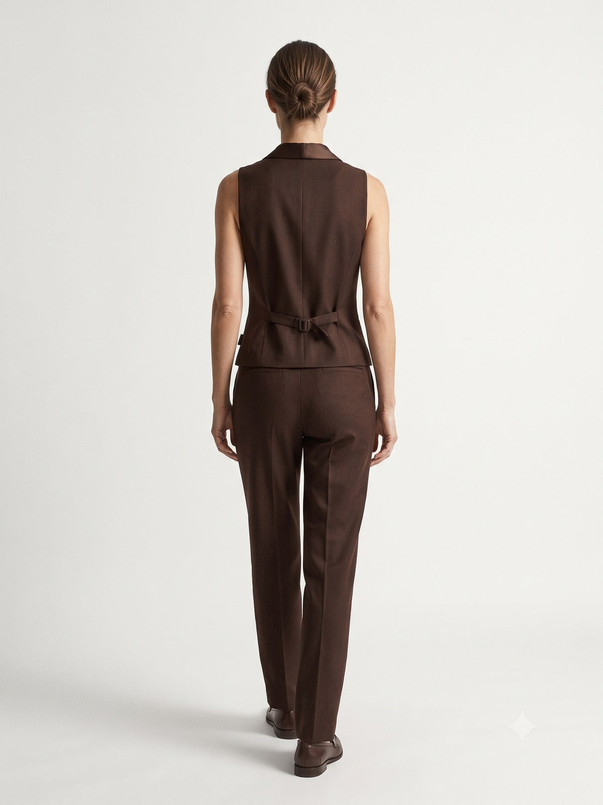 Censer Barathea Tuxedo Waistcoat in Espresso, back