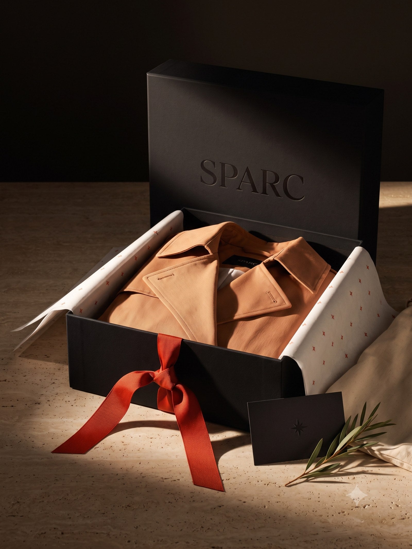 Compass Belted Trench Coat, the box