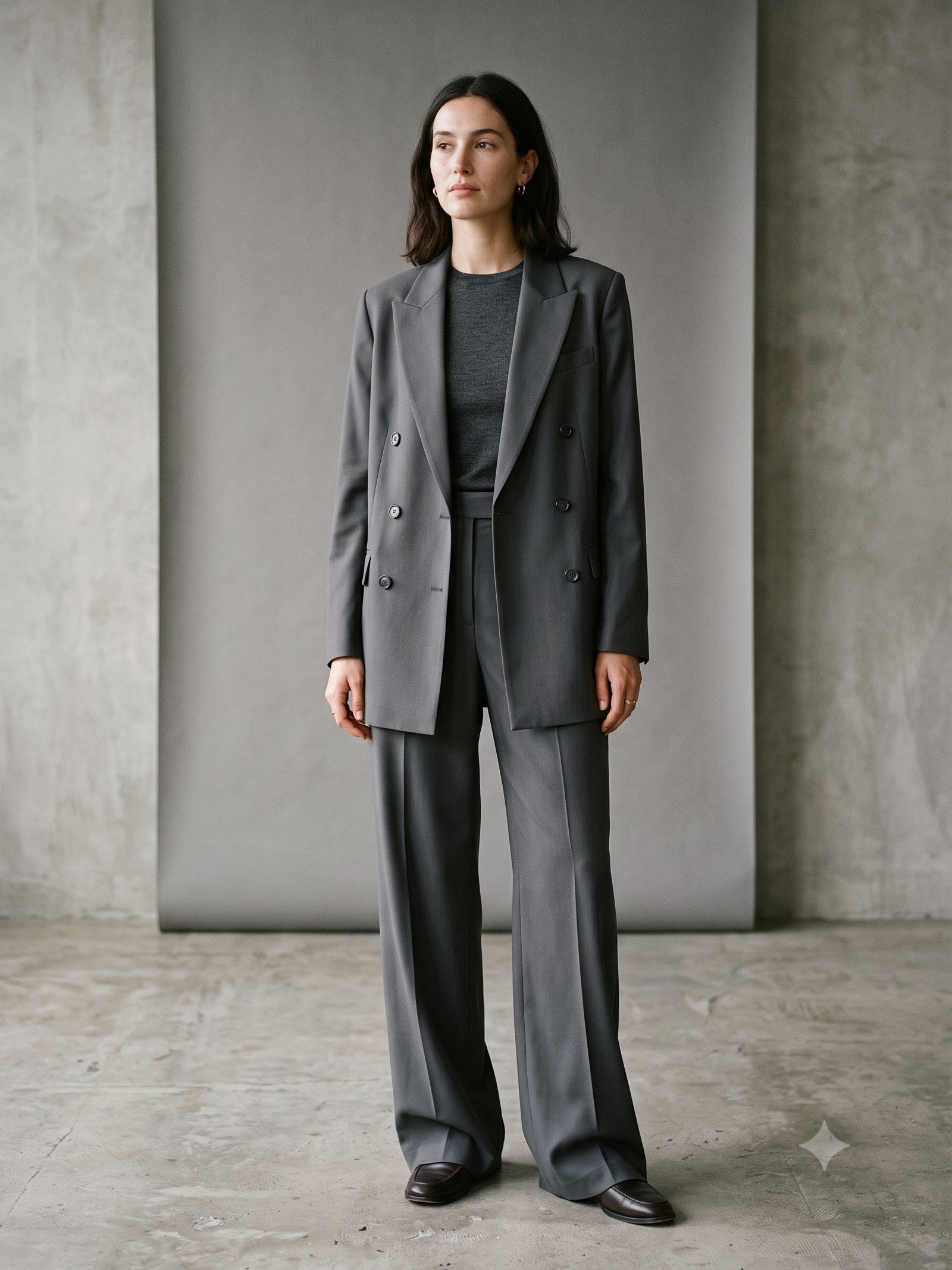 Cornice Wool-Silk Suit in Slate, front
