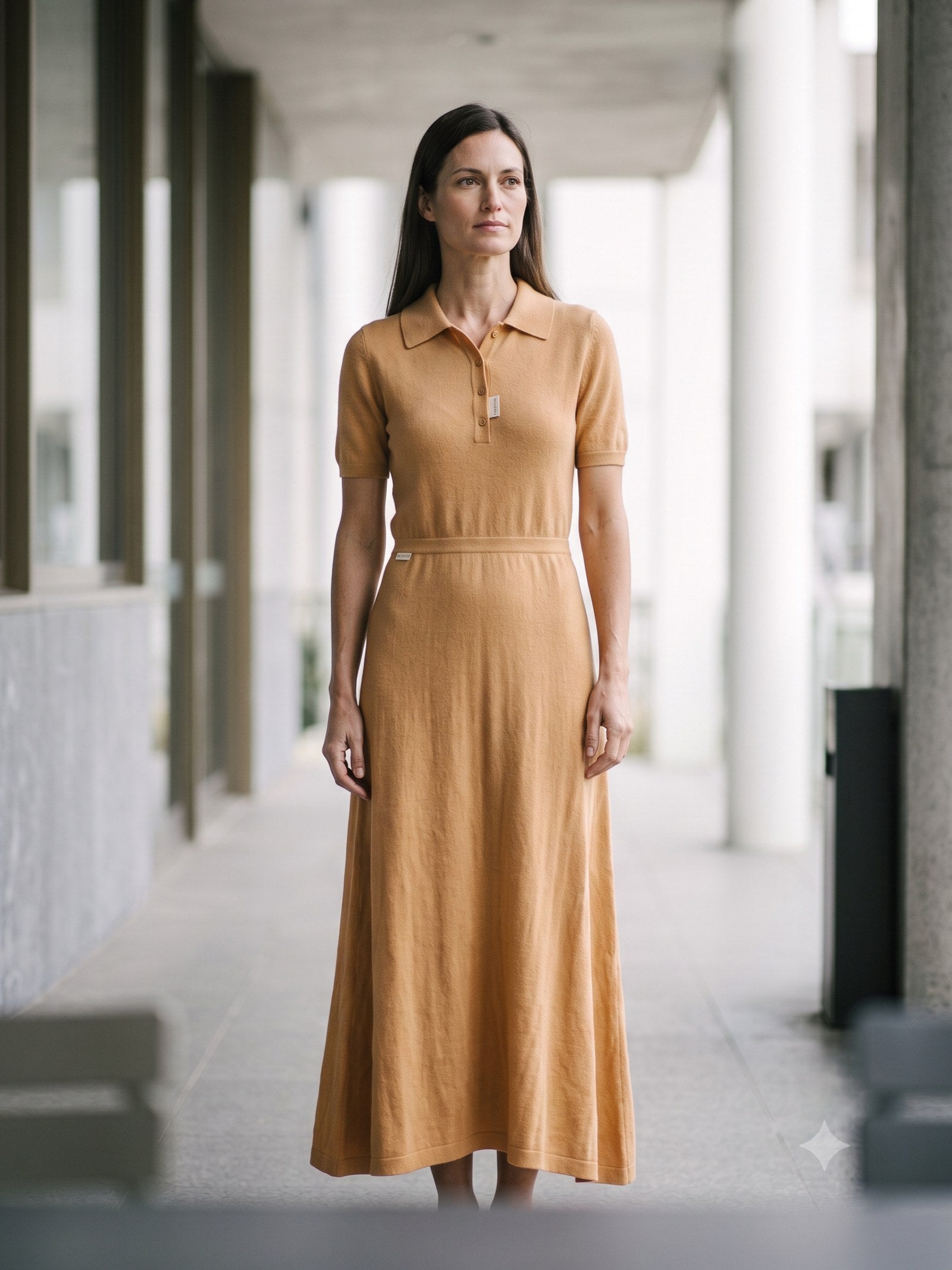 Form Cashmere-Silk Polo Knit in Butter, front