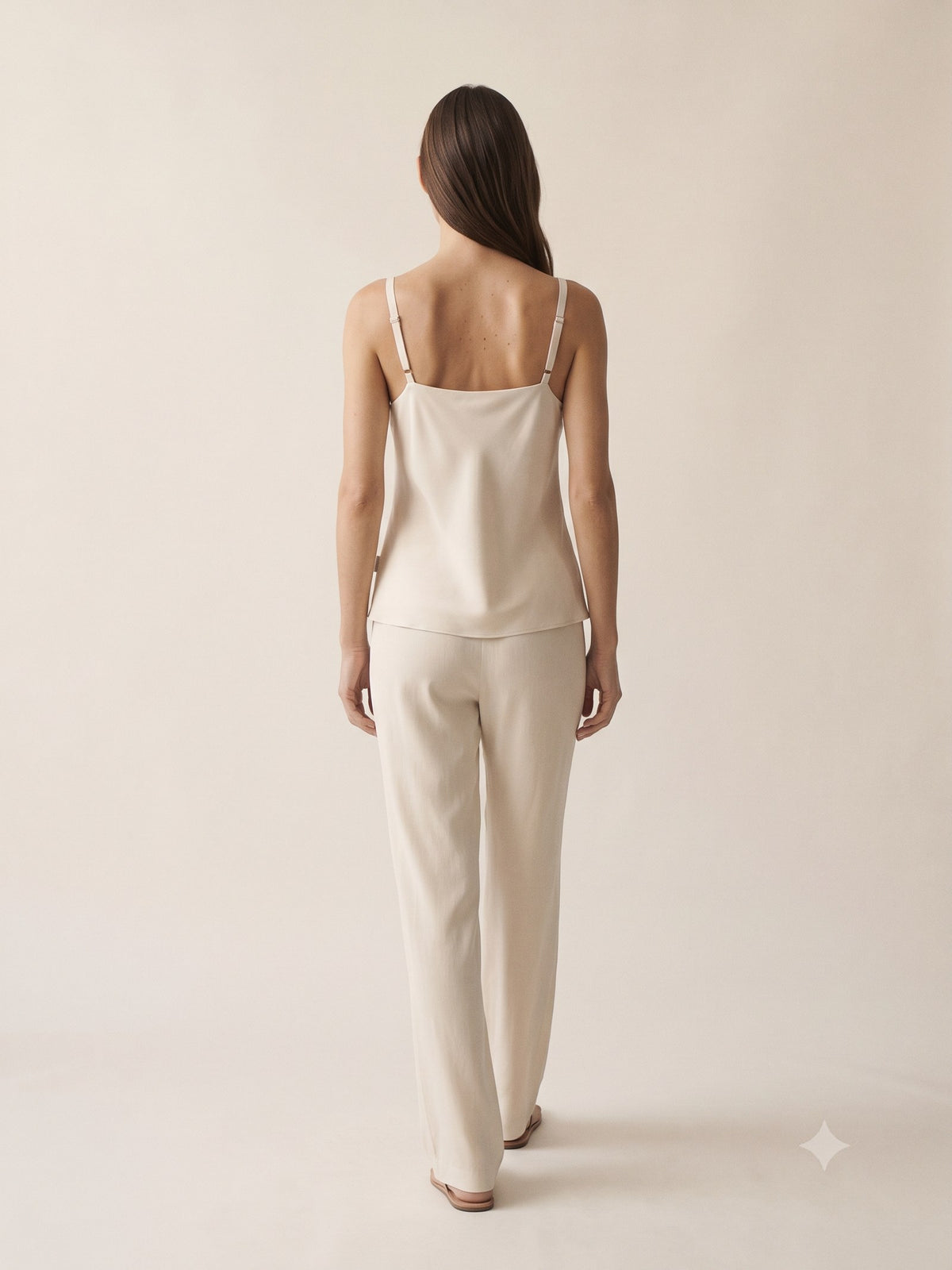 Halo Bias Silk Camisole in Bone, back