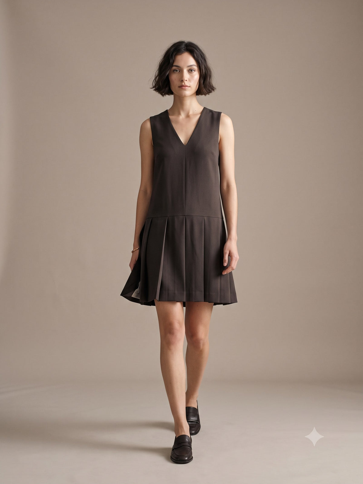 Ignis Print Cotton-Silk Mini Dress in Ignis Bone, in motion