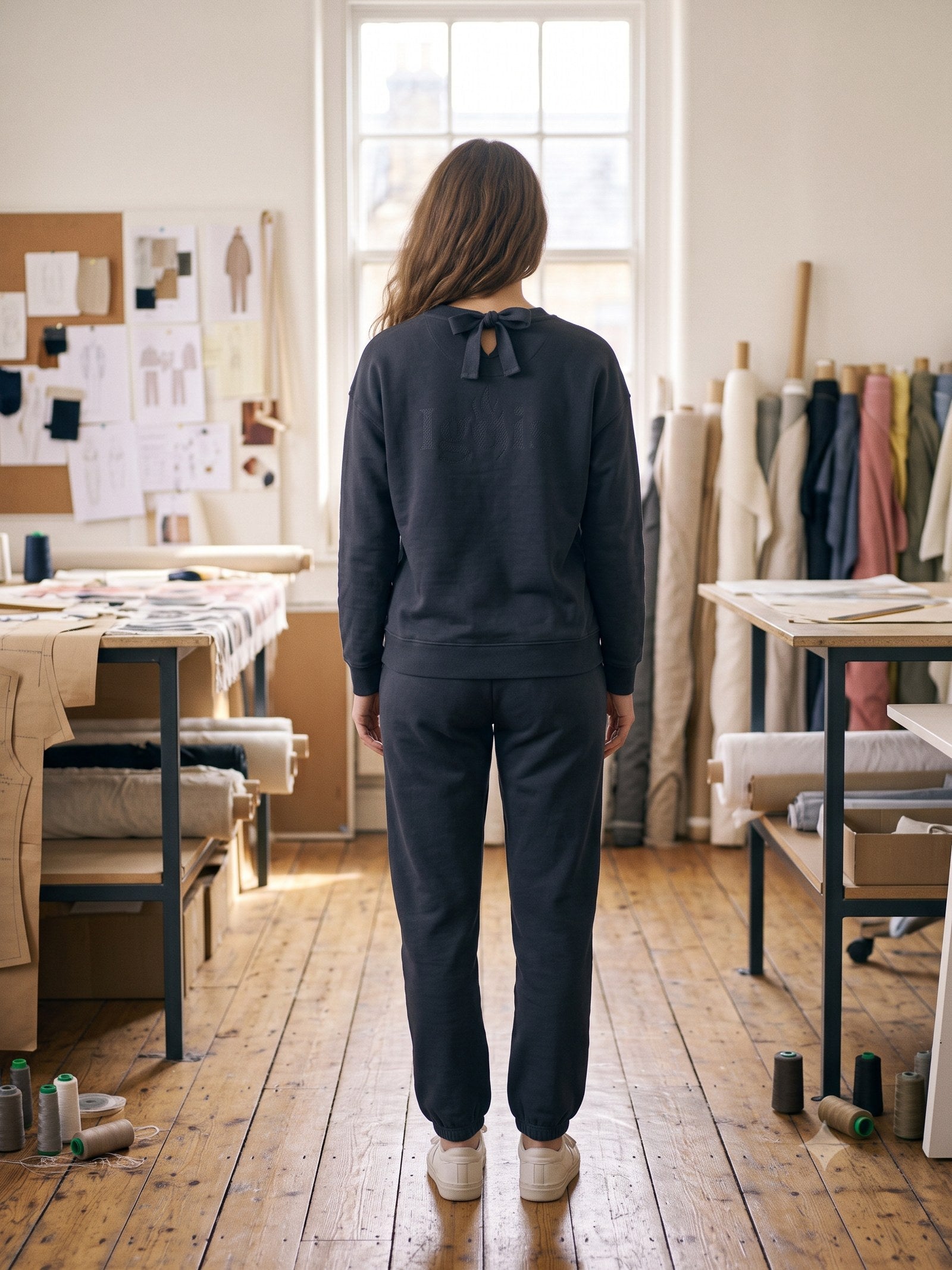Ignis Print French Terry Sweat in Ink, back