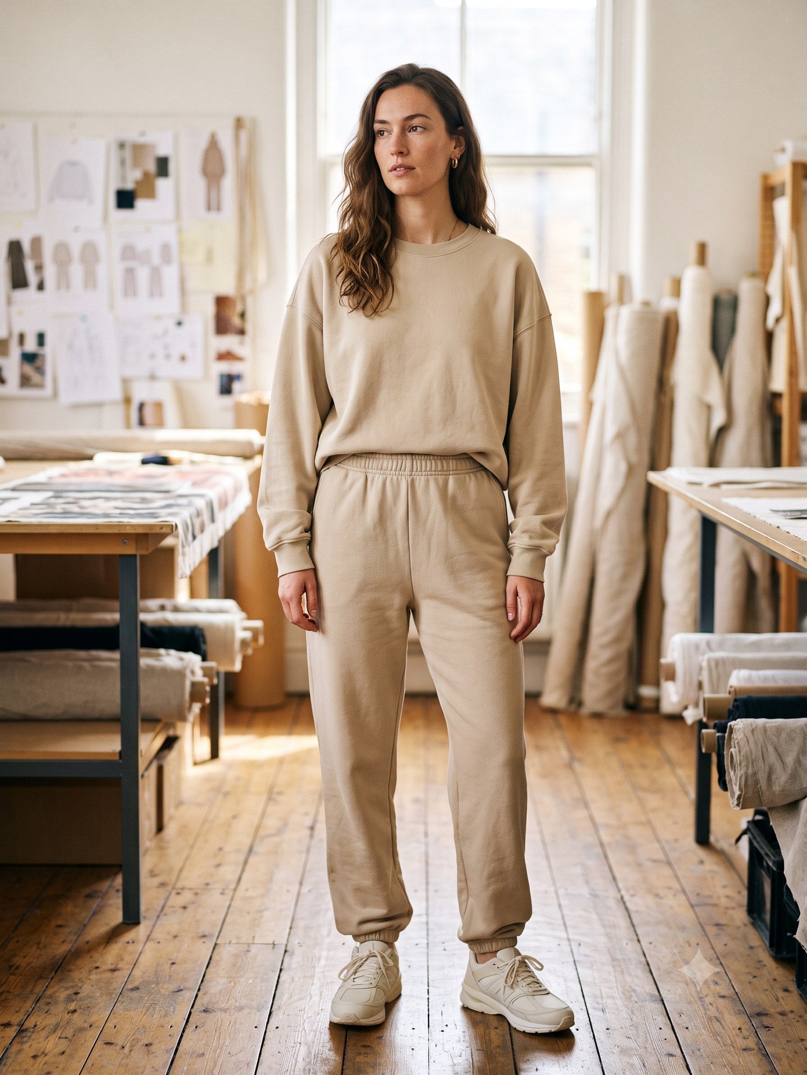 Ignis Print French Terry Sweat in Oat, front