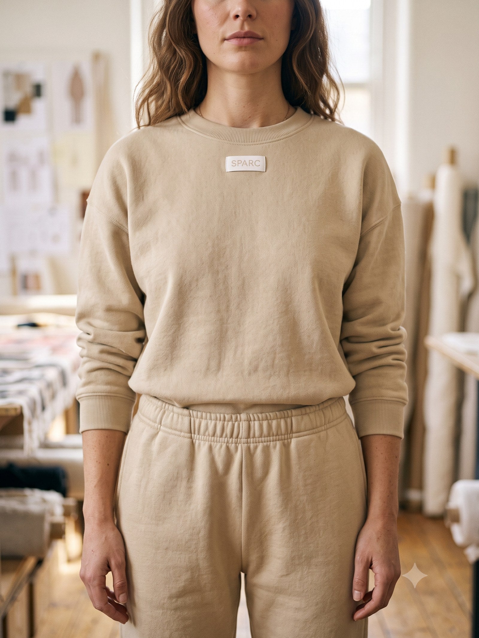 Ignis Print French Terry Sweat in Oat, detail