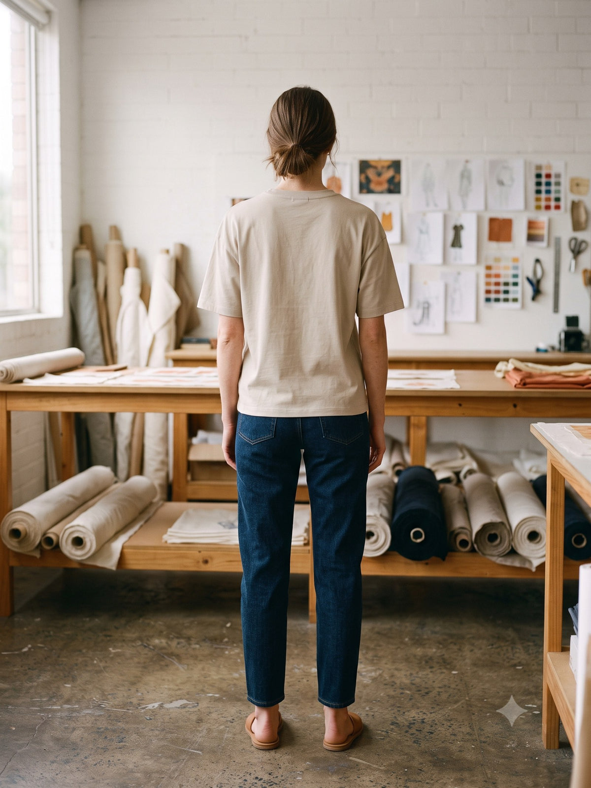 Ignis Print Organic Tee in Cloud, back