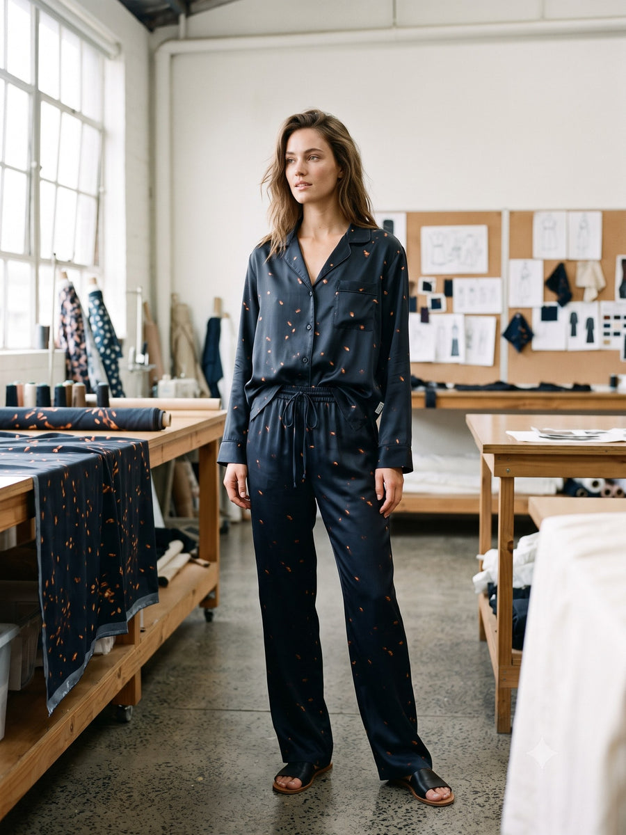 Ignis Print Silk Pyjama Set