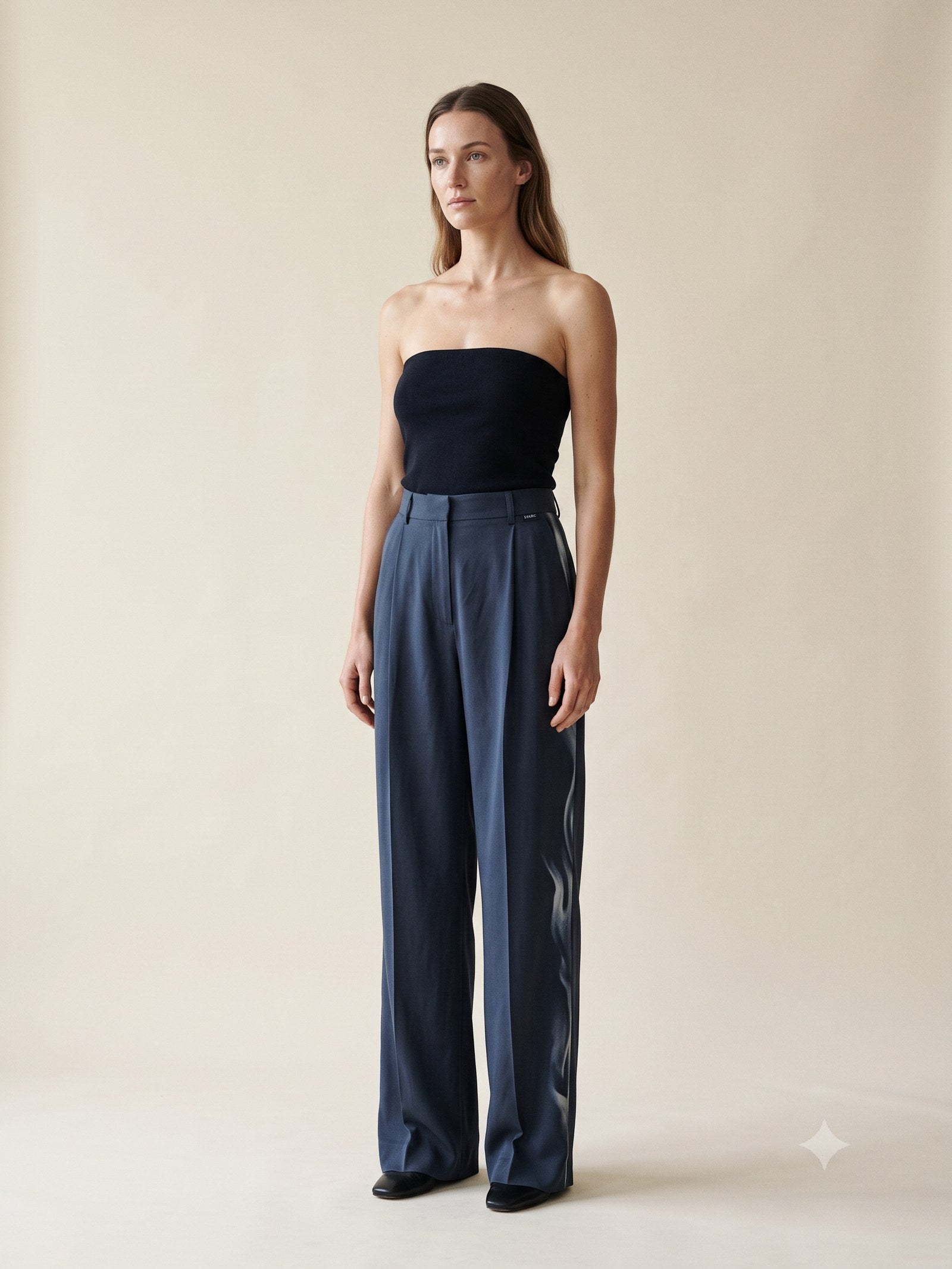 Ignis Print Silk Wide-Leg Trouser in Ignis Ink, front