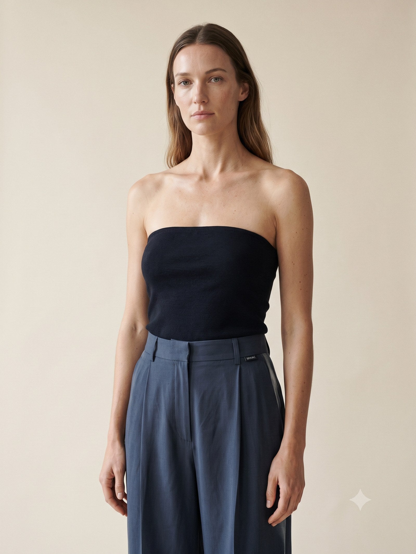 Ignis Print Silk Wide-Leg Trouser in Ignis Ink, detail