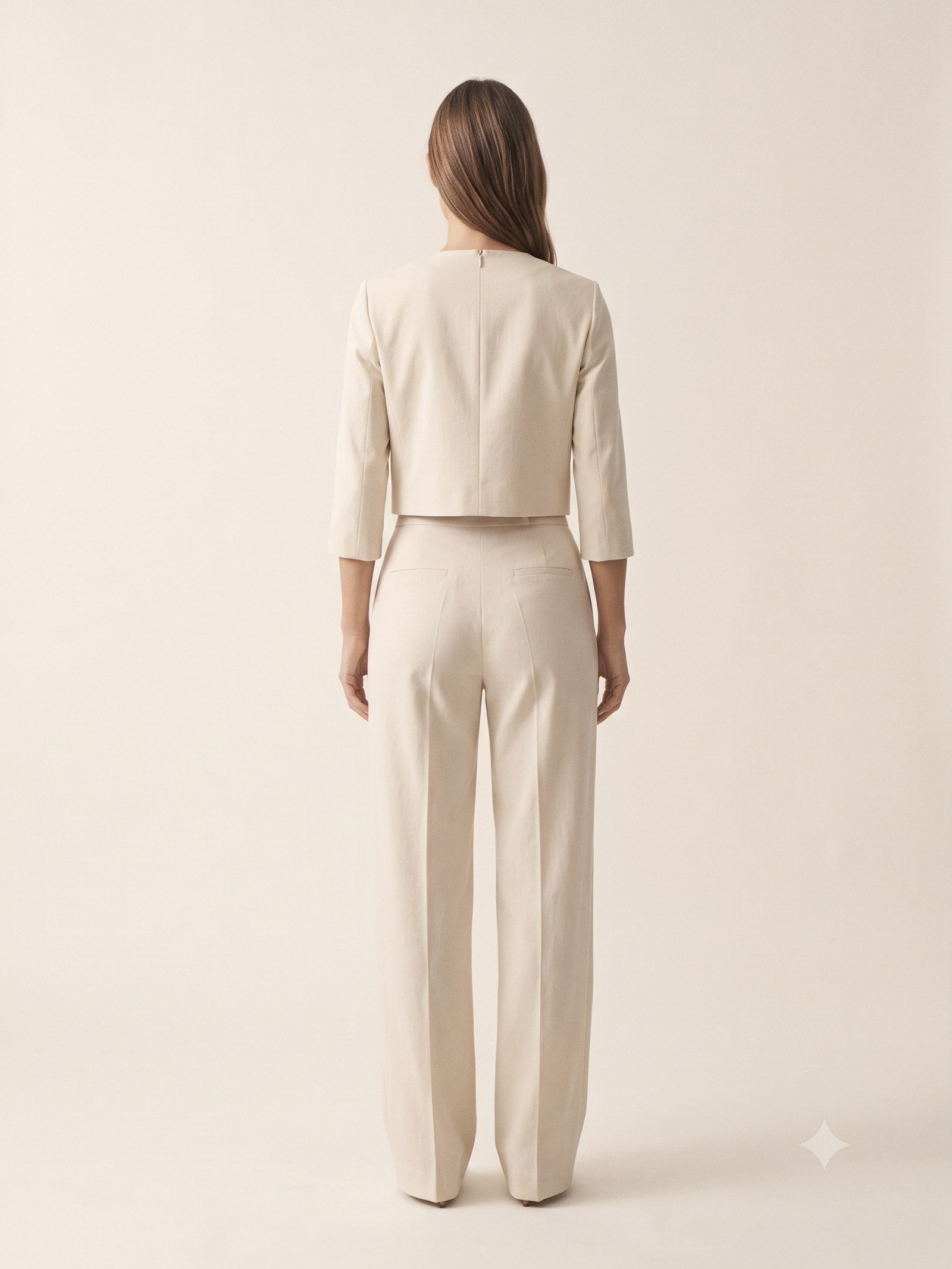 Kiln Cotton Faille Jacket and Trouser Set in Champagne, back
