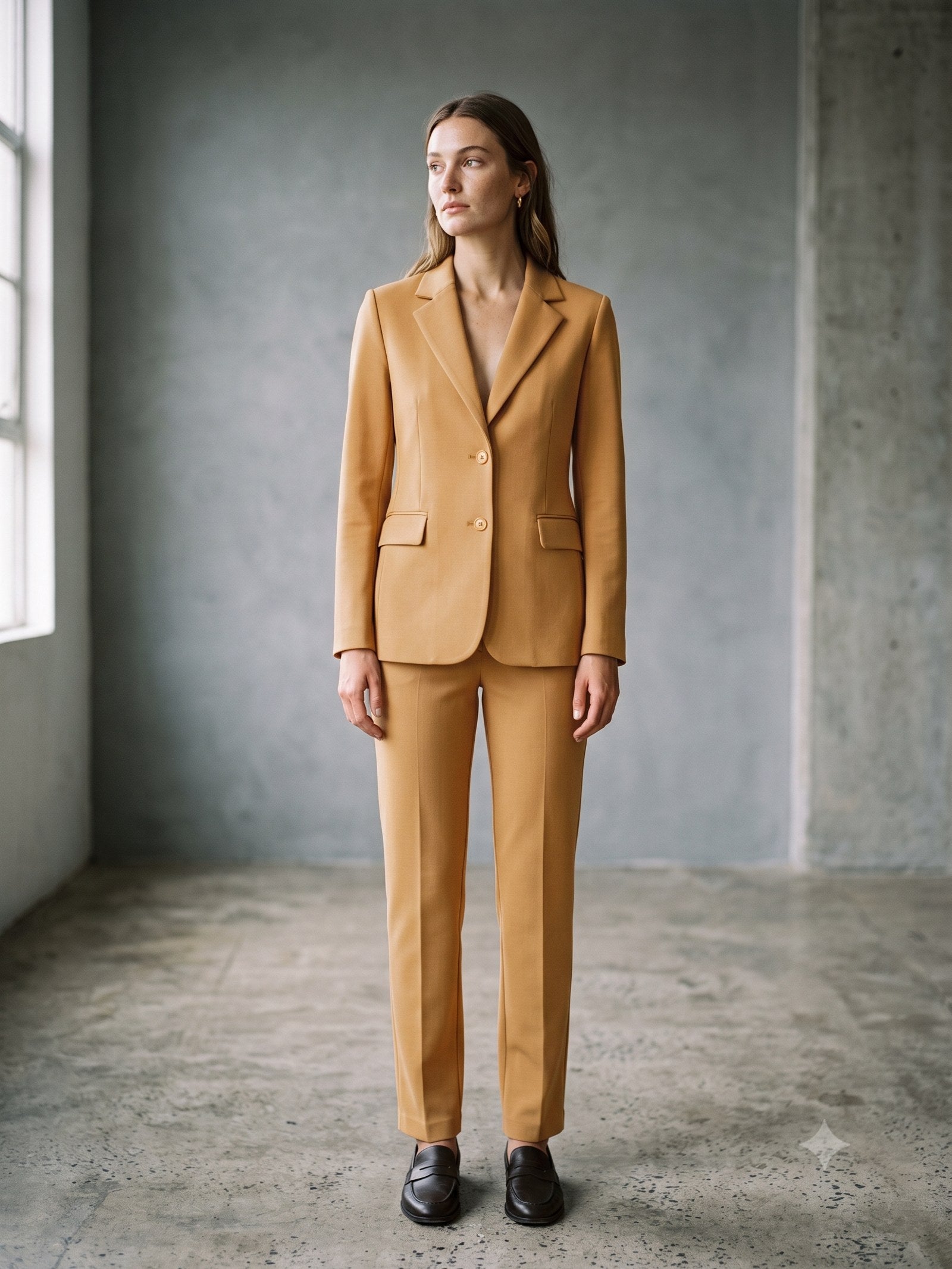 Lintel Ponte Suit Set in Butter, front
