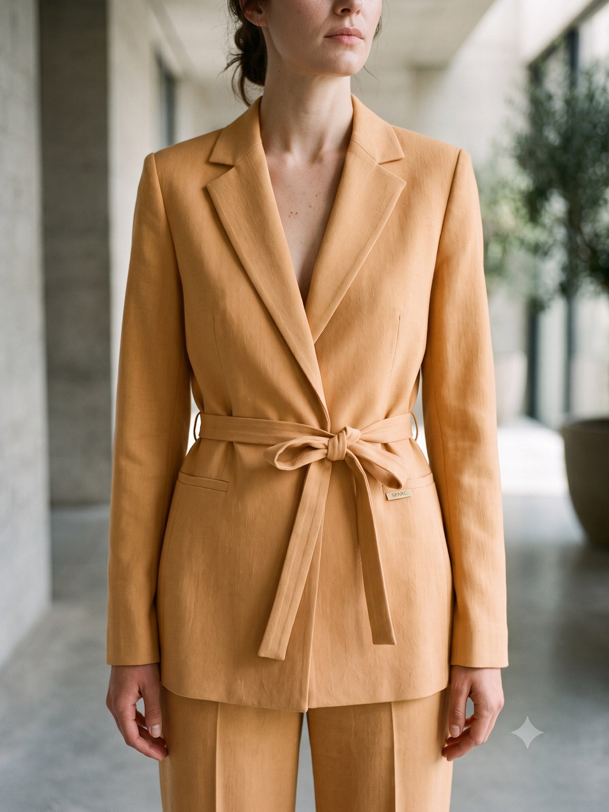 Lintel Ponte Suit Set in Butter, detail