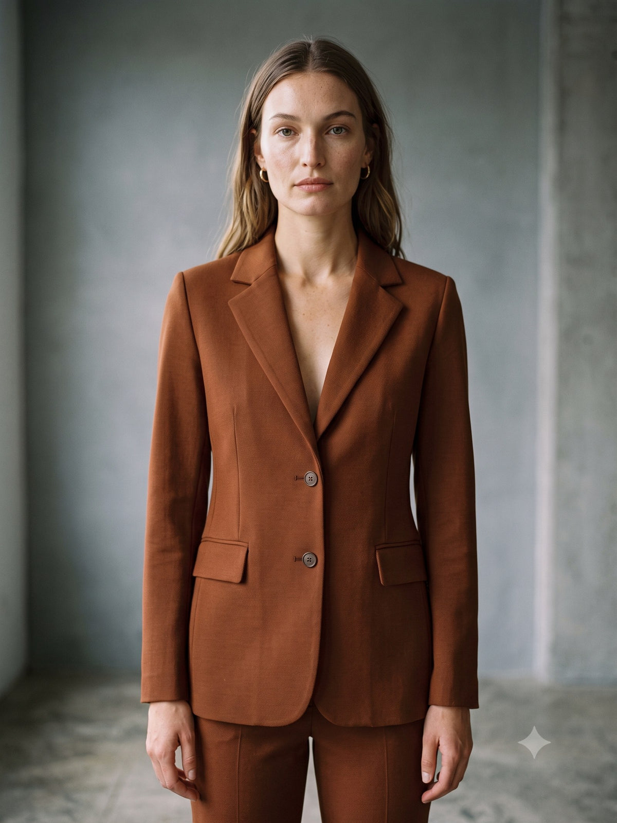 Lintel Ponte Suit Set in Chocolate, detail