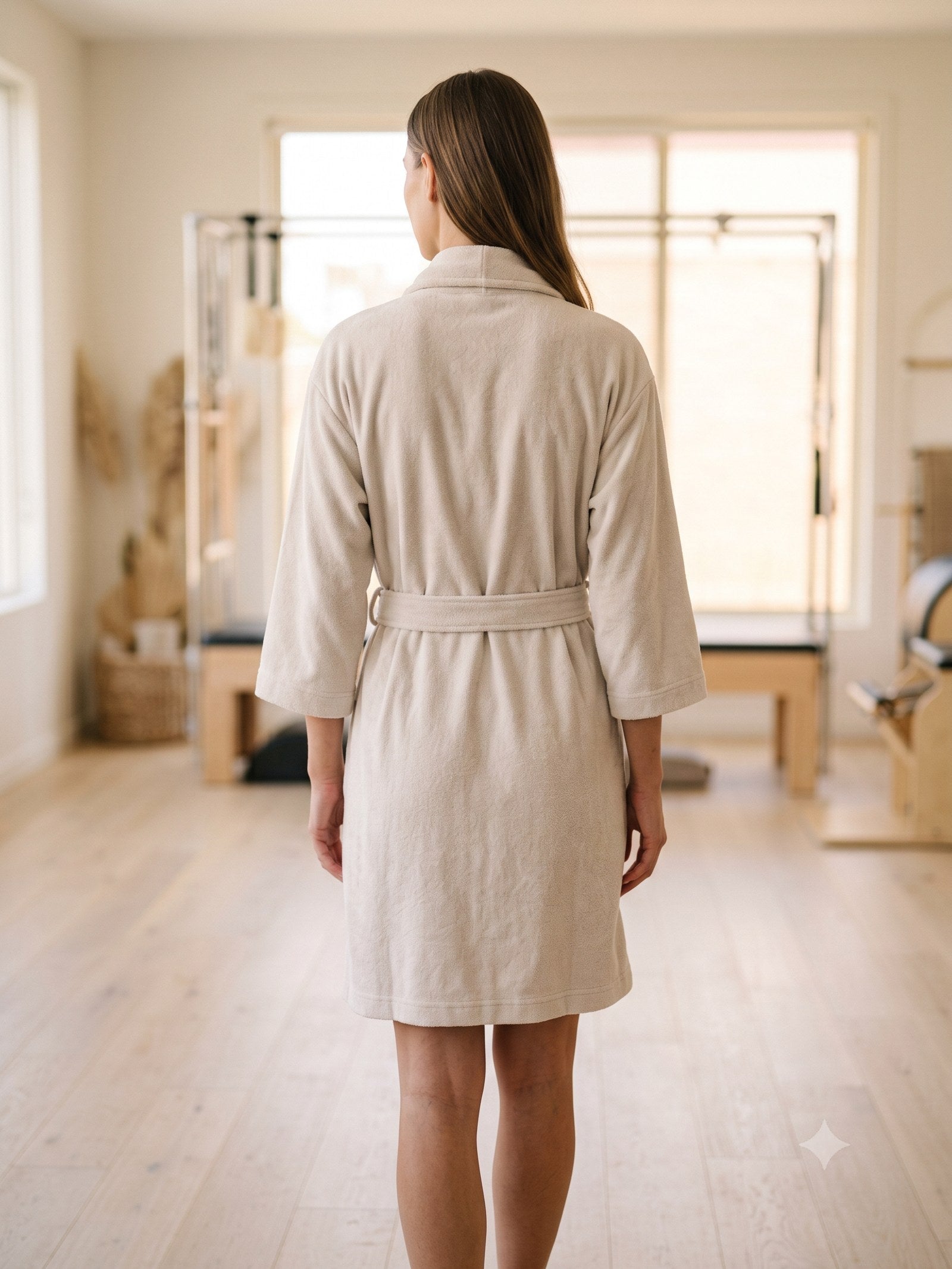 Lull Terry Wrap Robe in Cloud, back