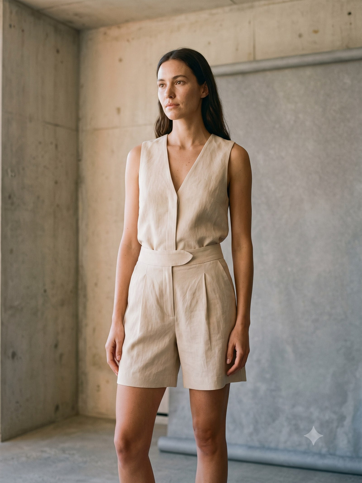 Notch Tailored Short in Bone, front