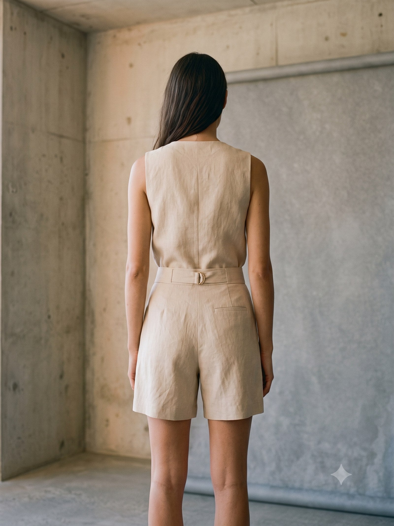 Notch Tailored Short in Bone, back