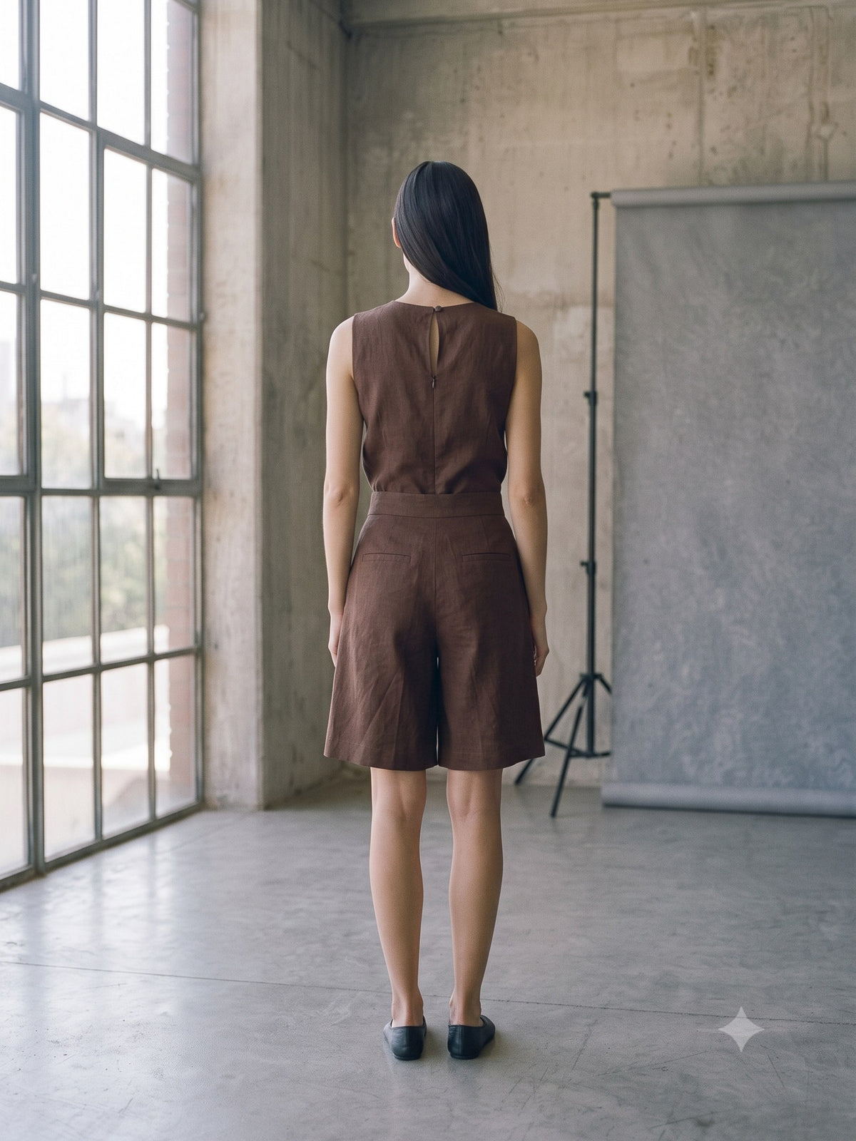 Notch Tailored Short in Chocolate, back