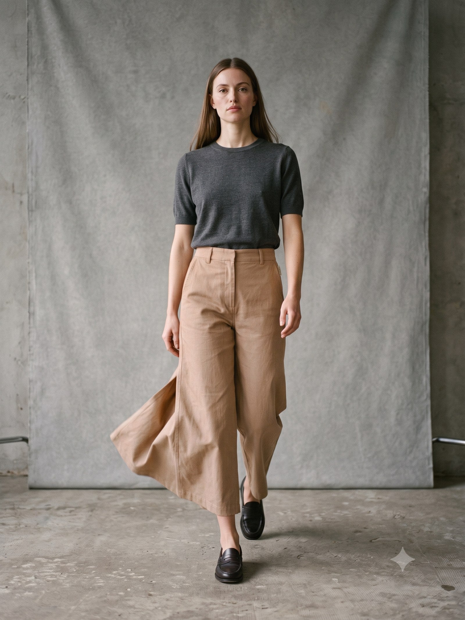 Pivot Cotton Barrel Pant in Stone, front