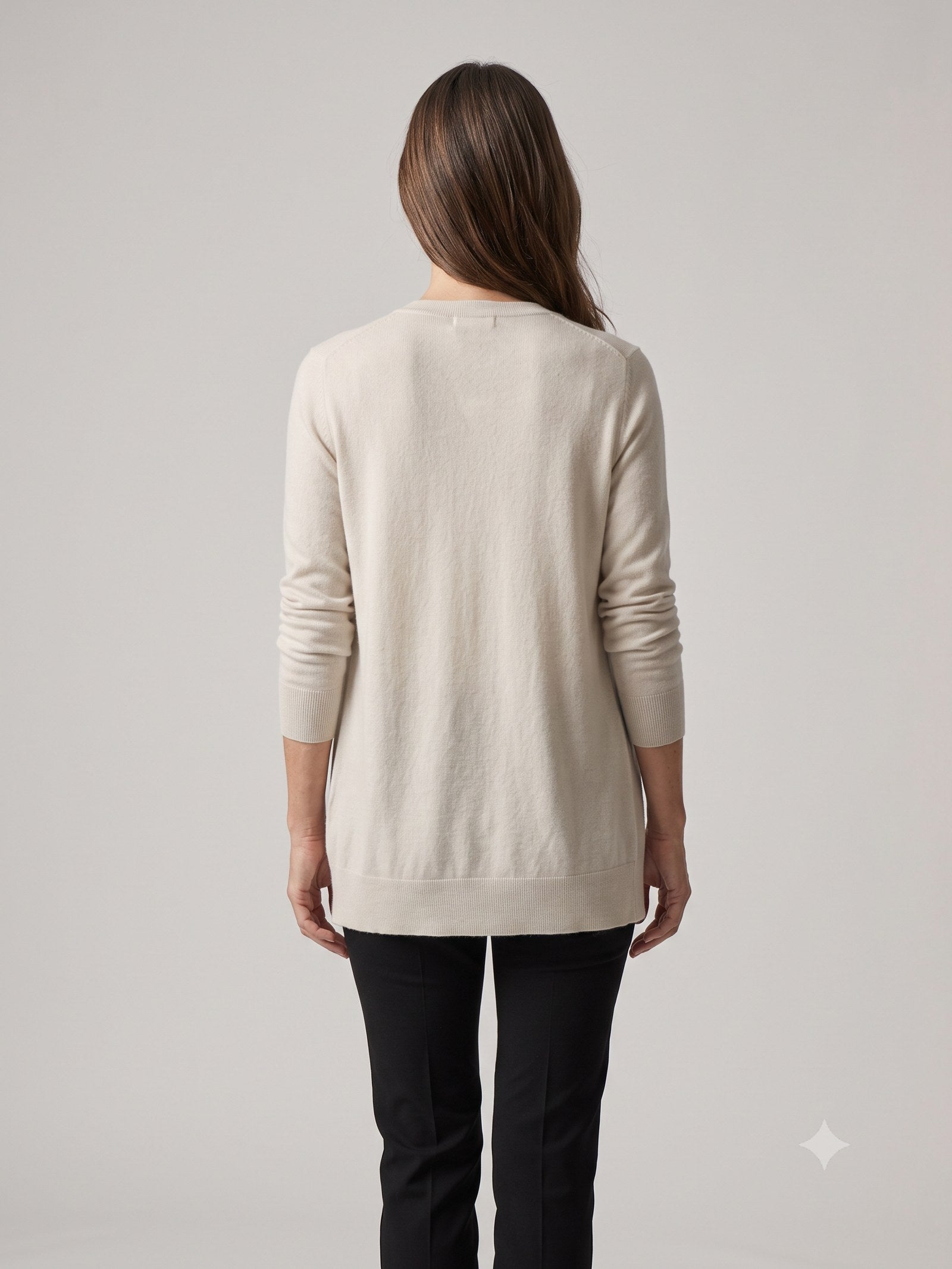Rafter Wool-Cashmere Cardigan in Bone, back