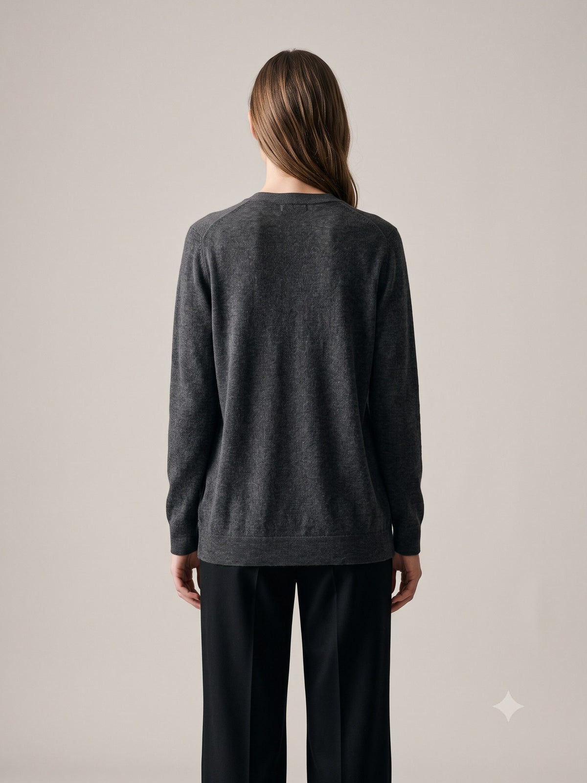 Rafter Wool-Cashmere Cardigan in Espresso, back
