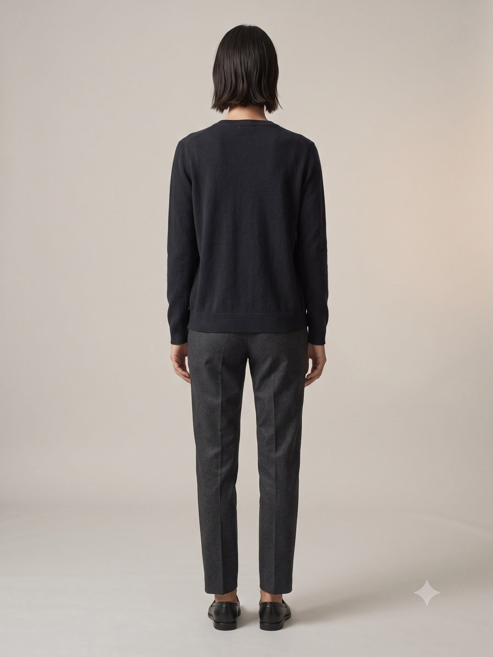 Rafter Wool-Cashmere Cardigan in Ink, back