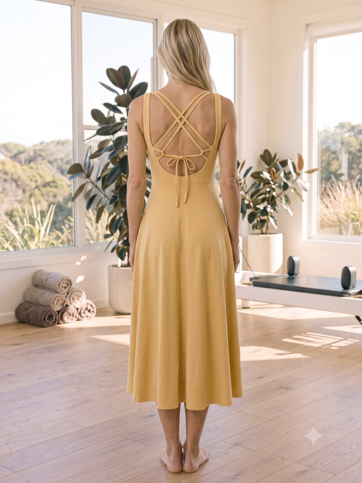 Rally Court Dress in Butter, back