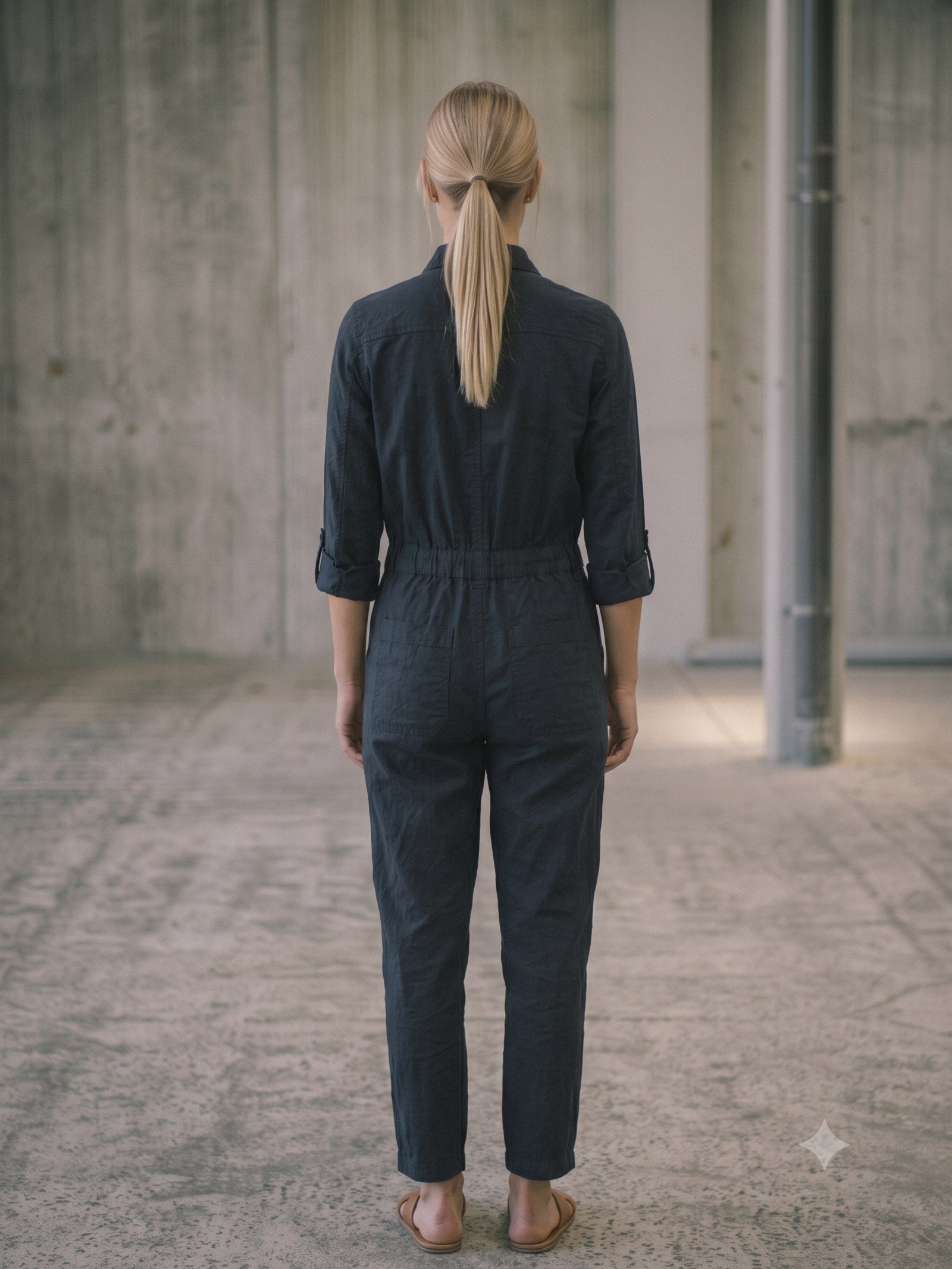 Rig Utility Jumpsuit in Ink, back