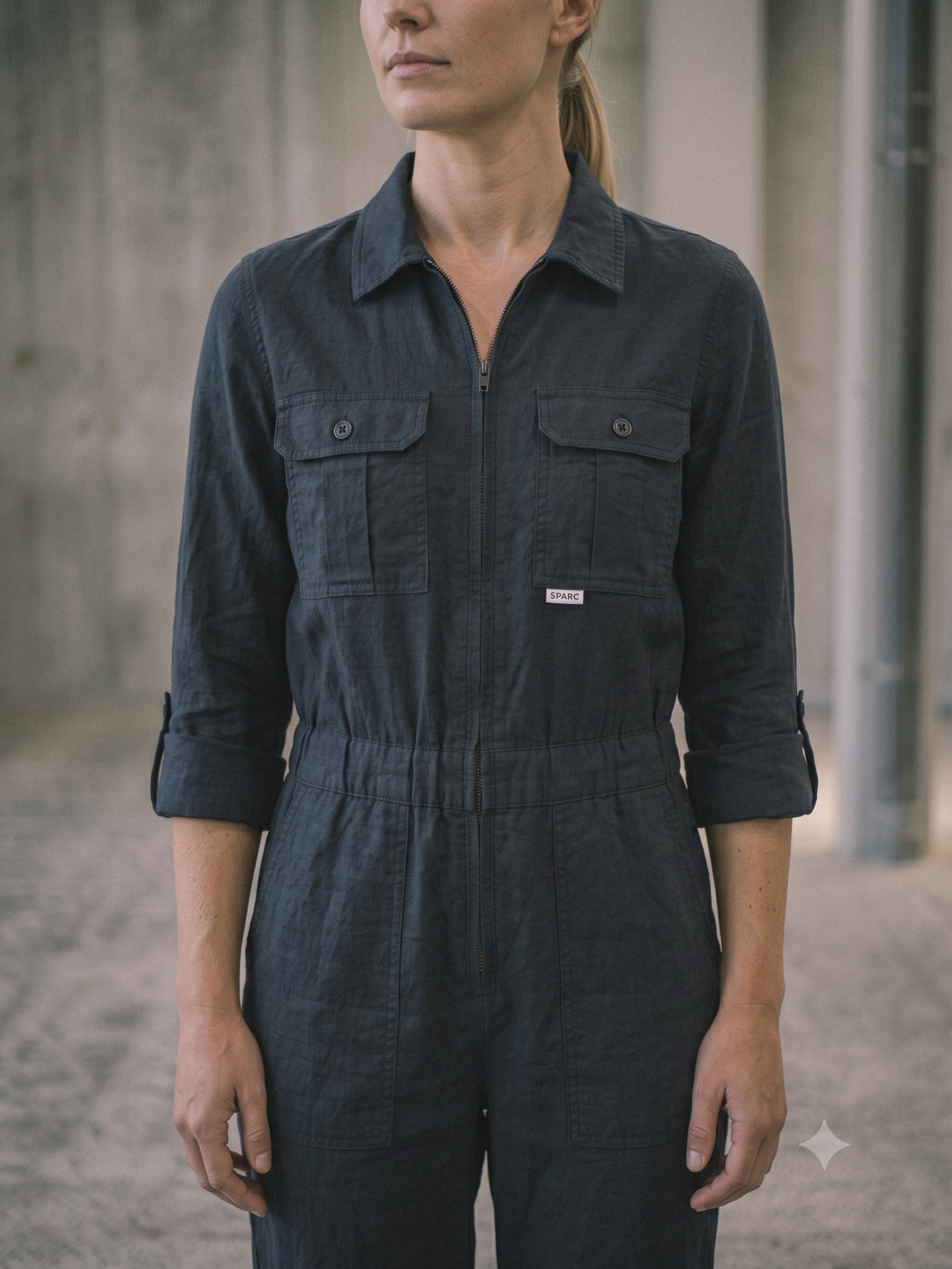 Rig Utility Jumpsuit in Ink, detail