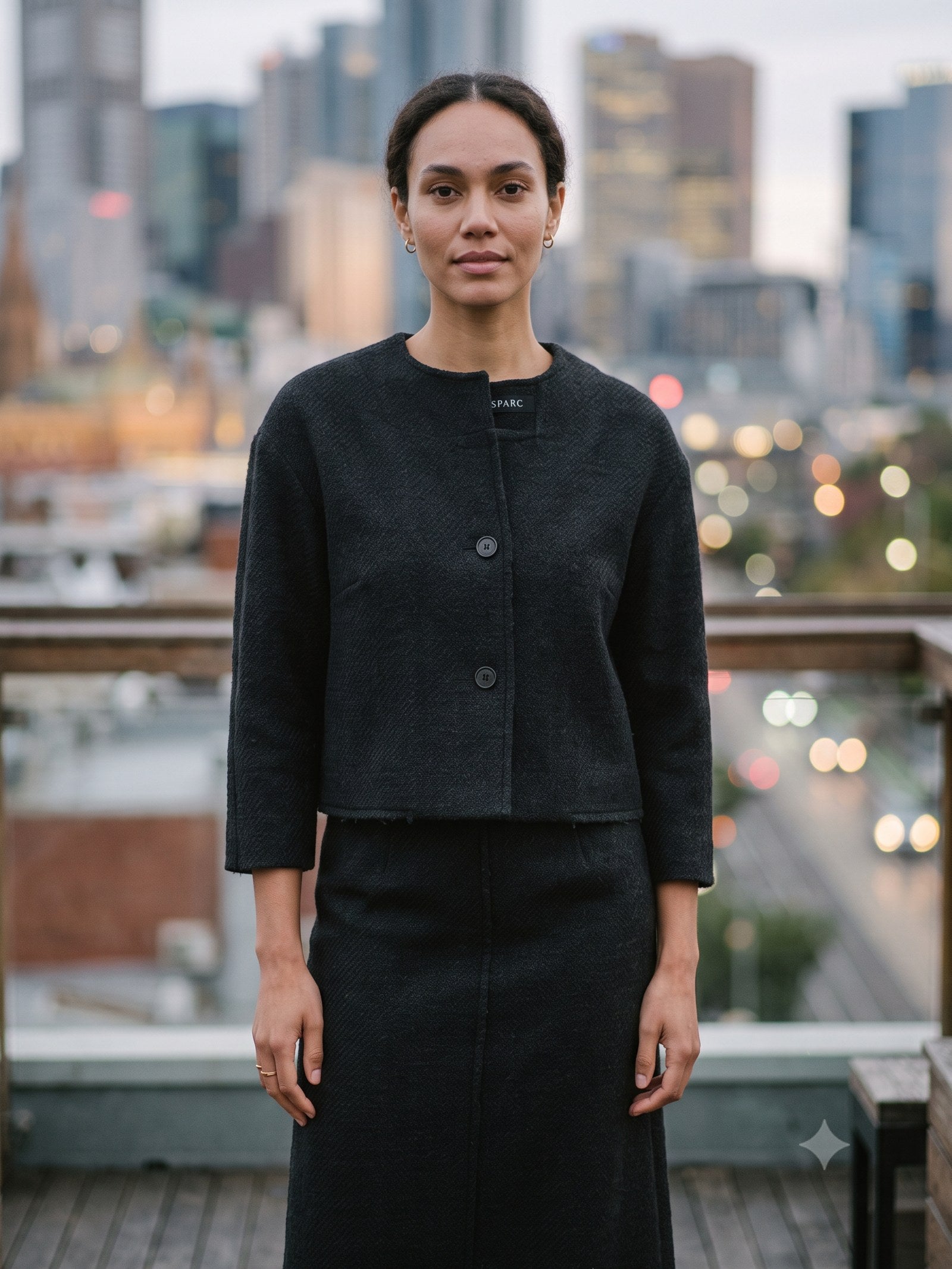 Sconce Mohair Skirt Suit in Jet, detail