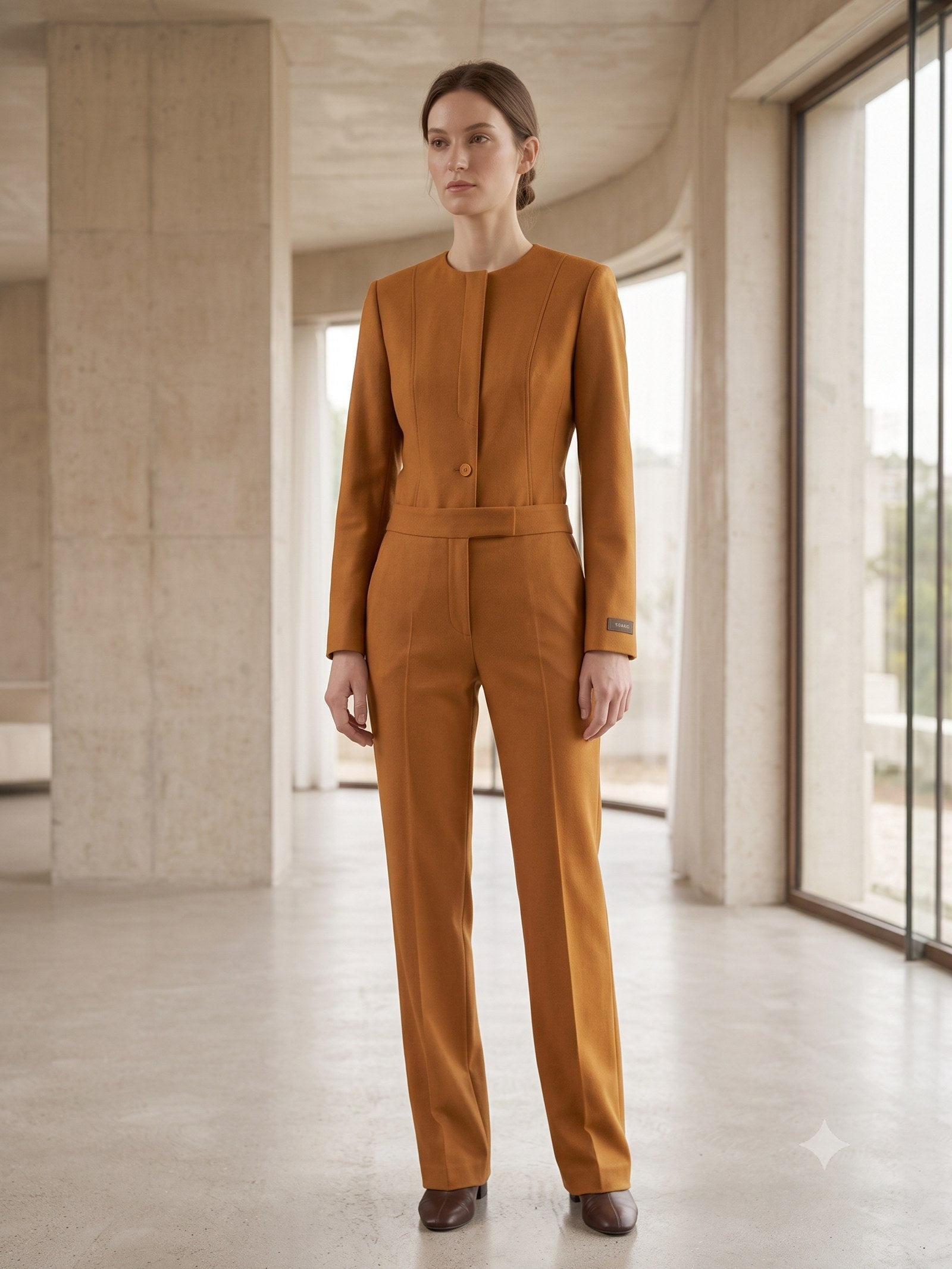 Sconce Mohair Skirt Suit in Marigold, front