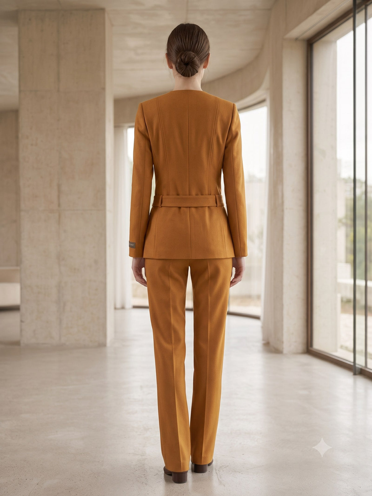 Sconce Mohair Skirt Suit in Marigold, back