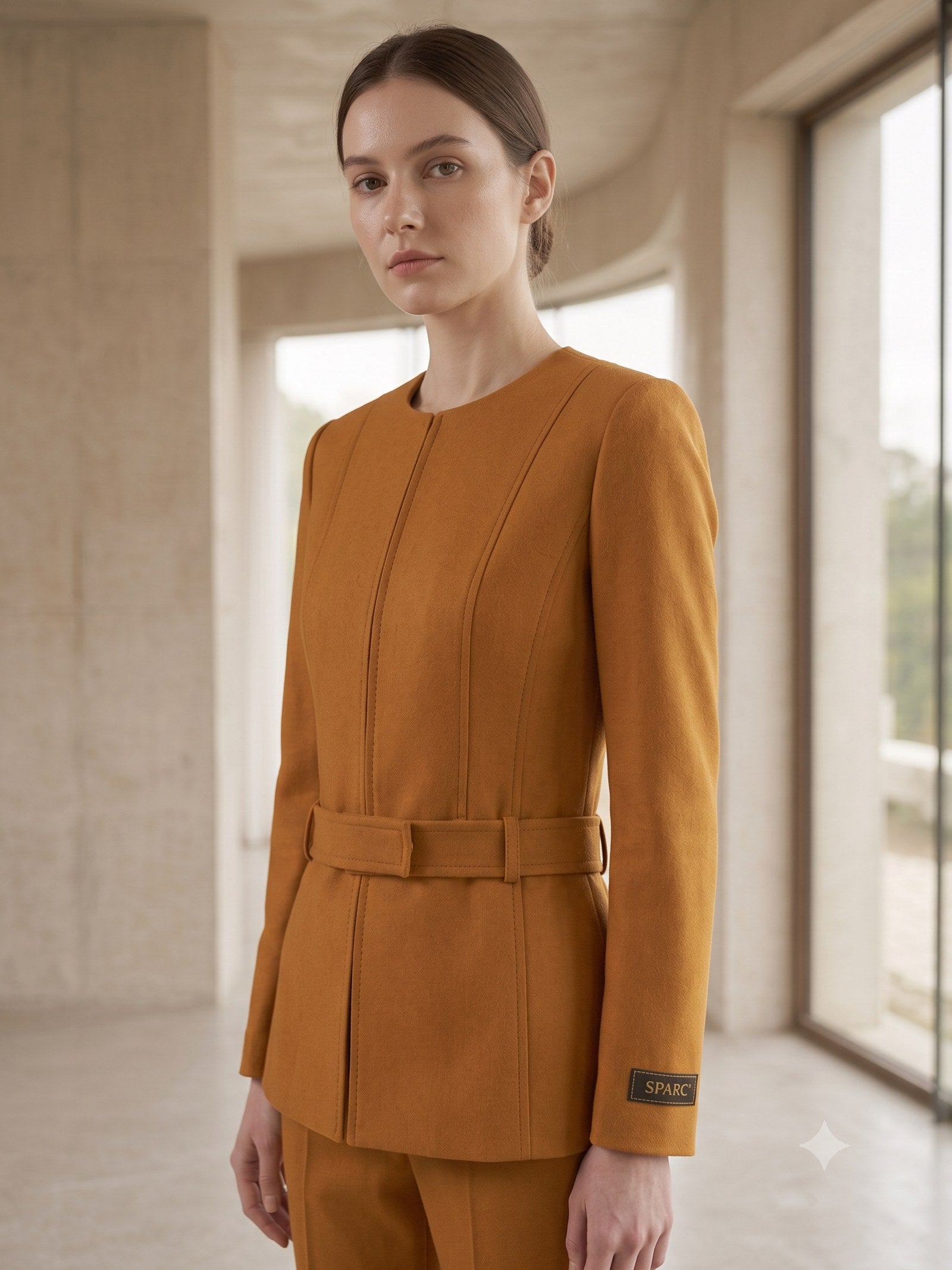 Sconce Mohair Skirt Suit in Marigold, detail
