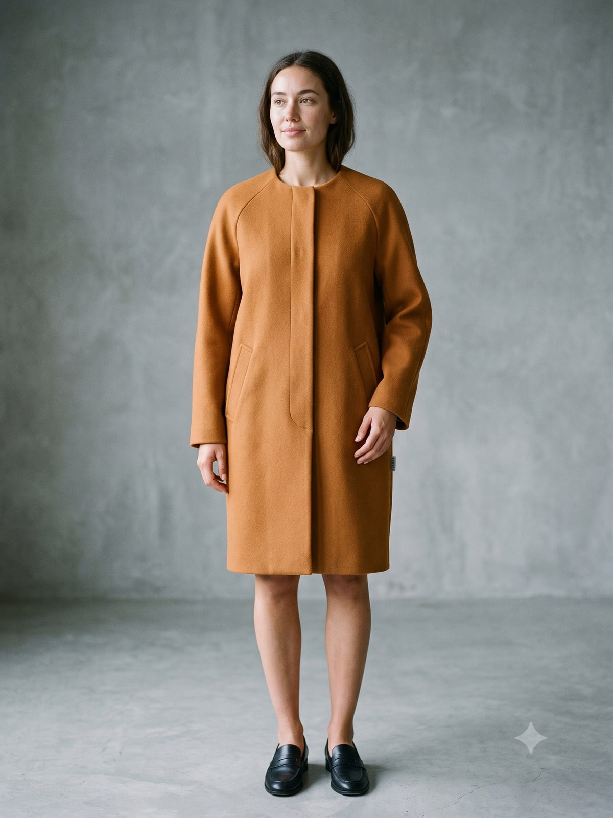 Shelter Wool Car Coat in Butterscotch, front