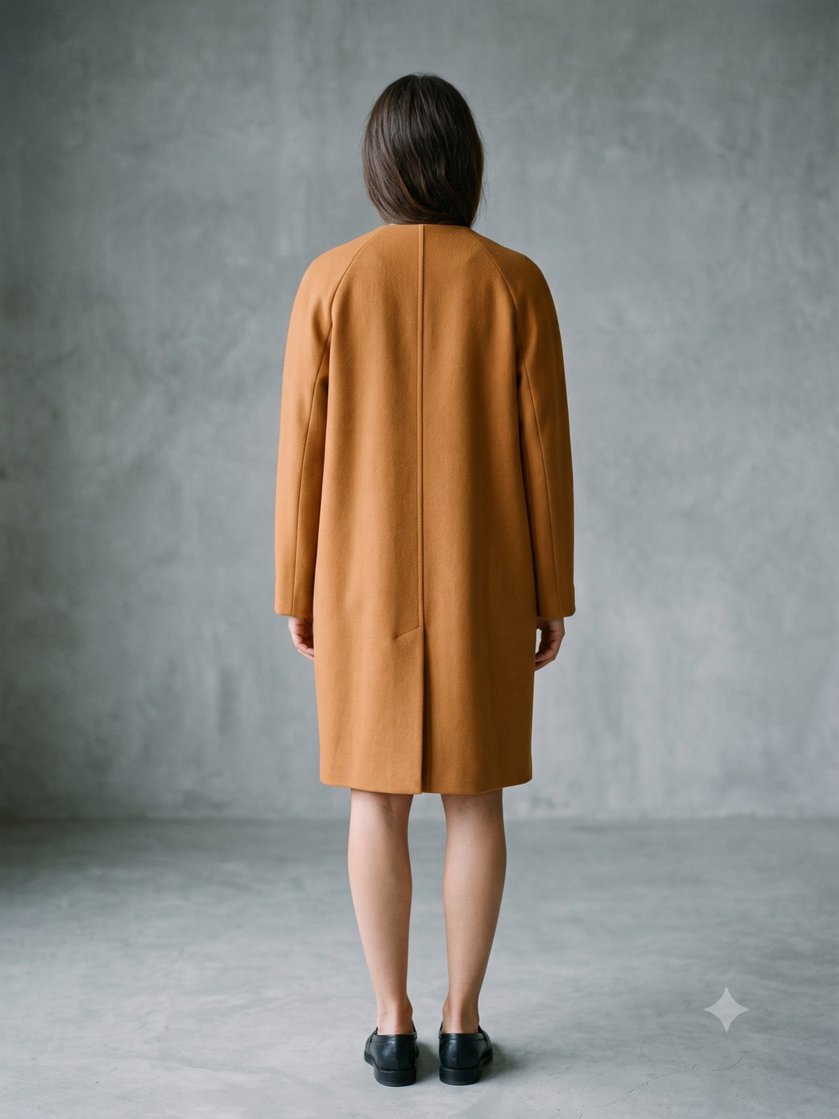 Shelter Wool Car Coat in Butterscotch, back