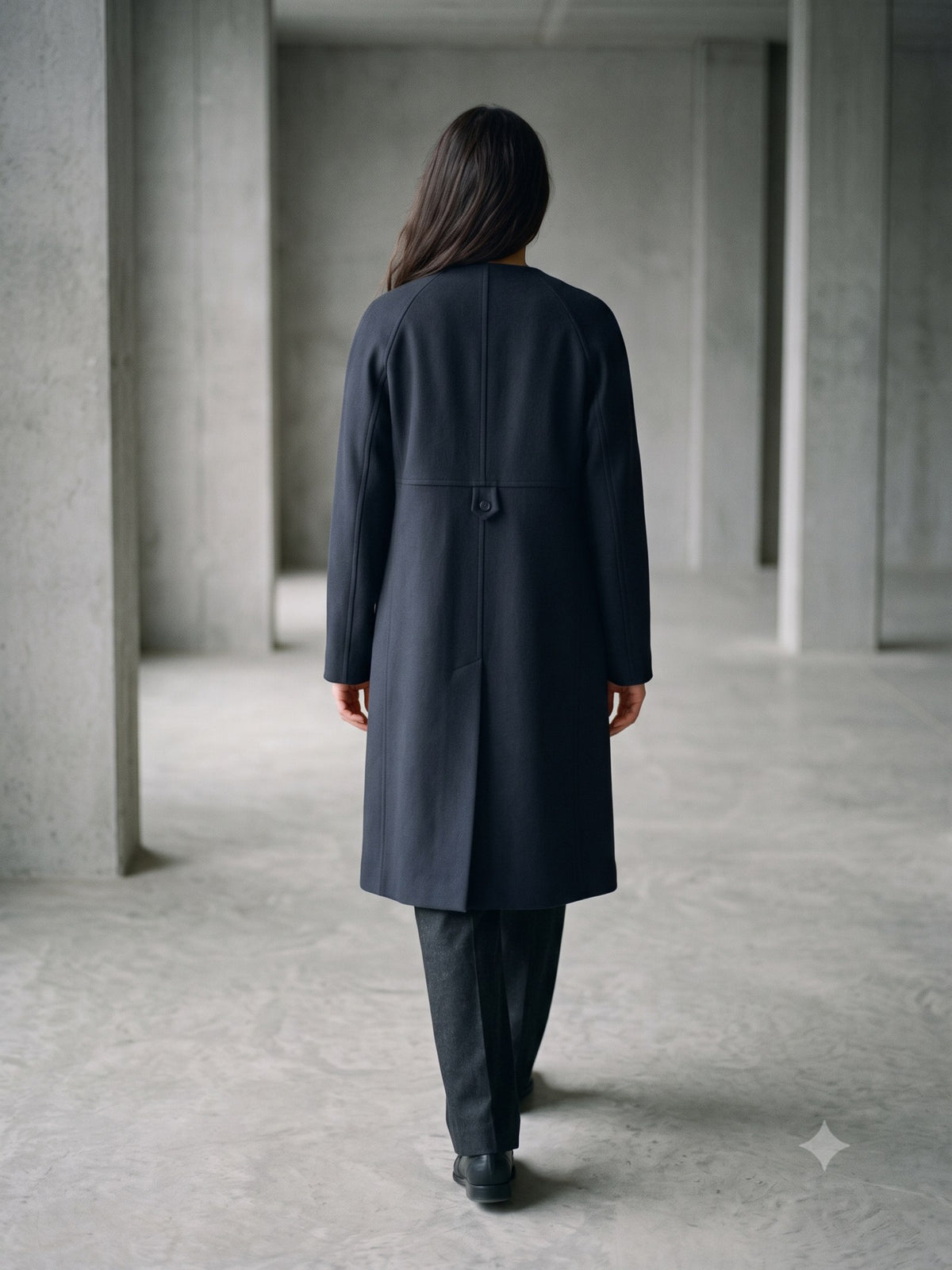Shelter Wool Car Coat in Ink, back