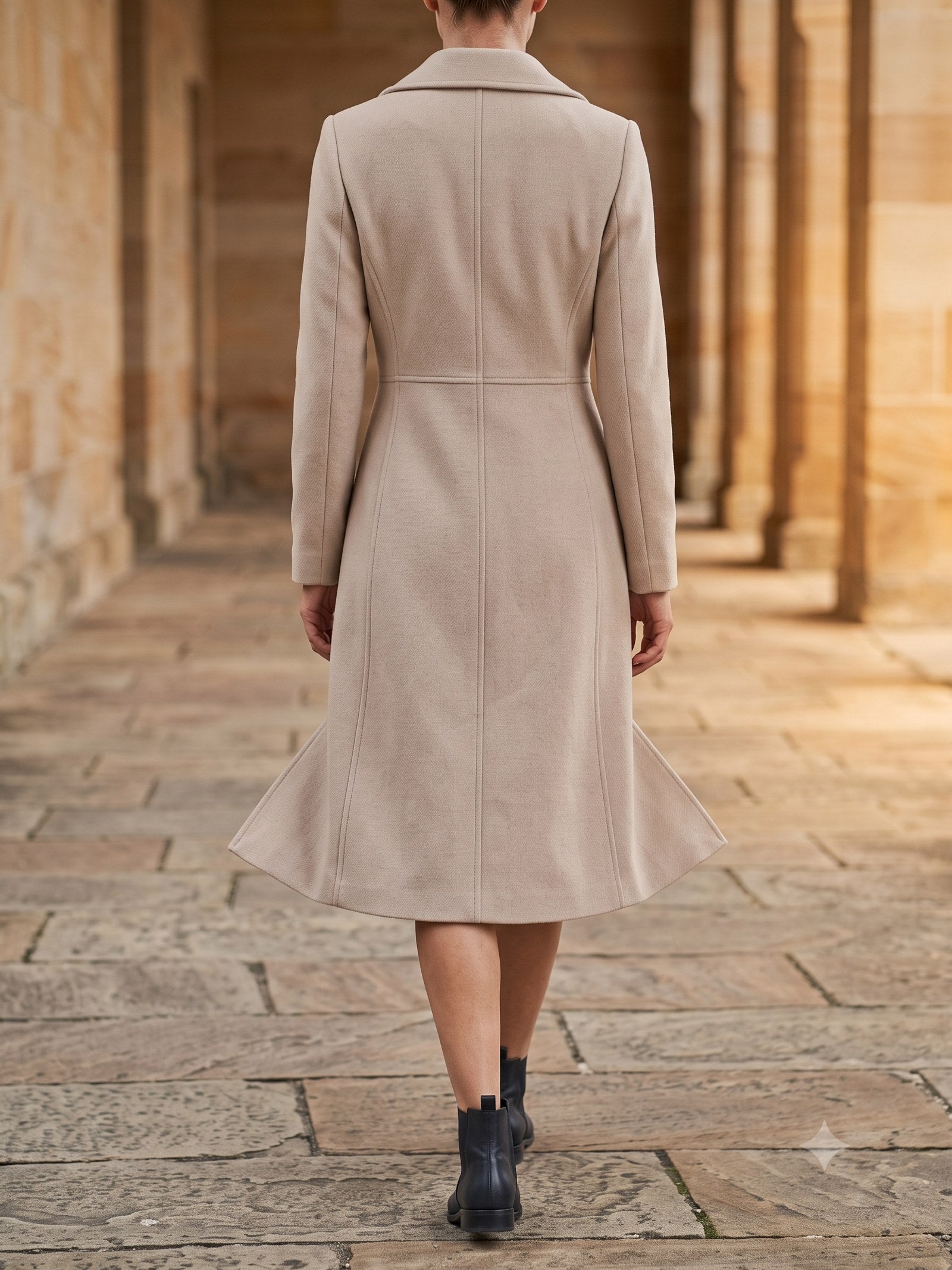 Shelter Wool Car Coat in Oat, back