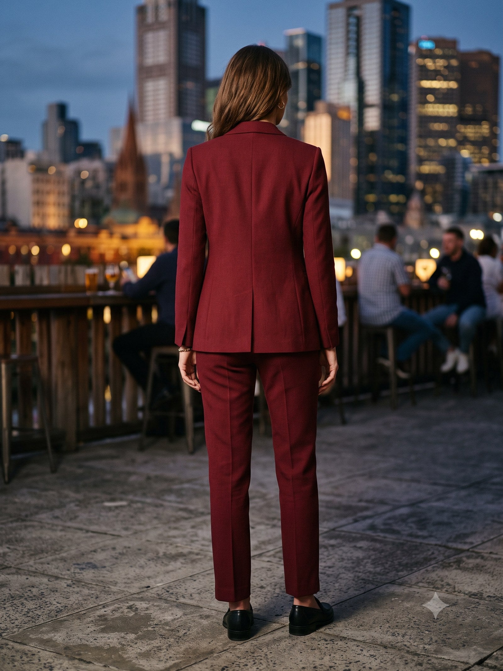 Smoulder Cigarette Trouser in Garnet, back