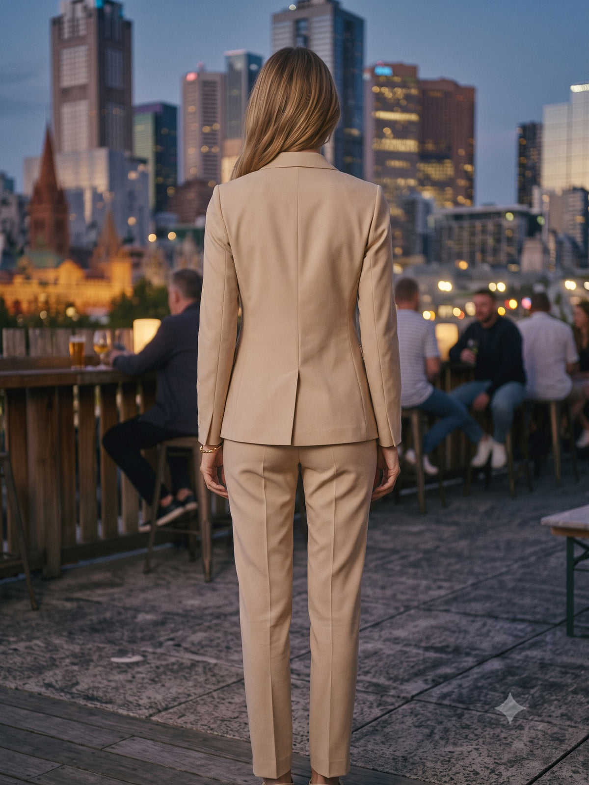 Smoulder Cigarette Trouser in Oat, back